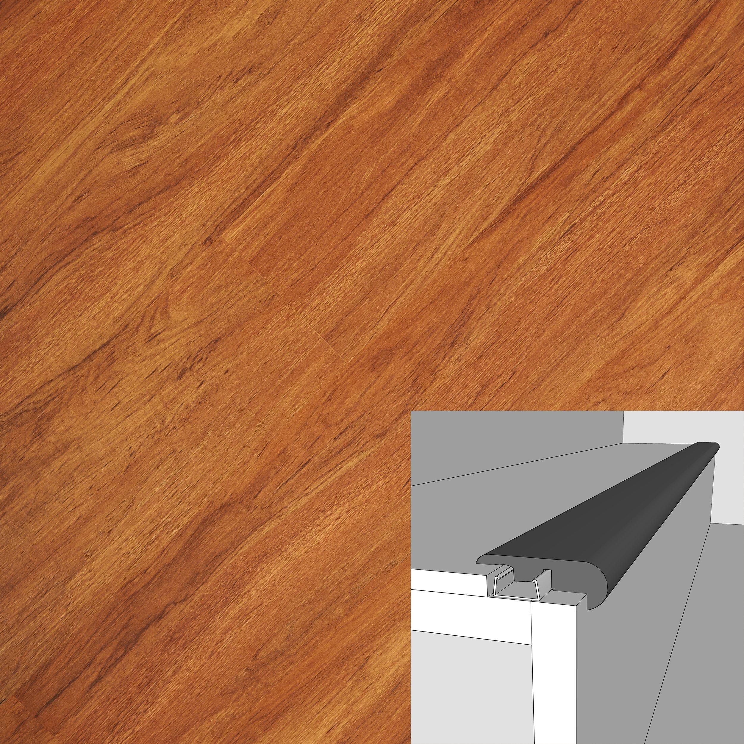 Sumatra Teak 94in. Laminate Overlapping Stair Nose
