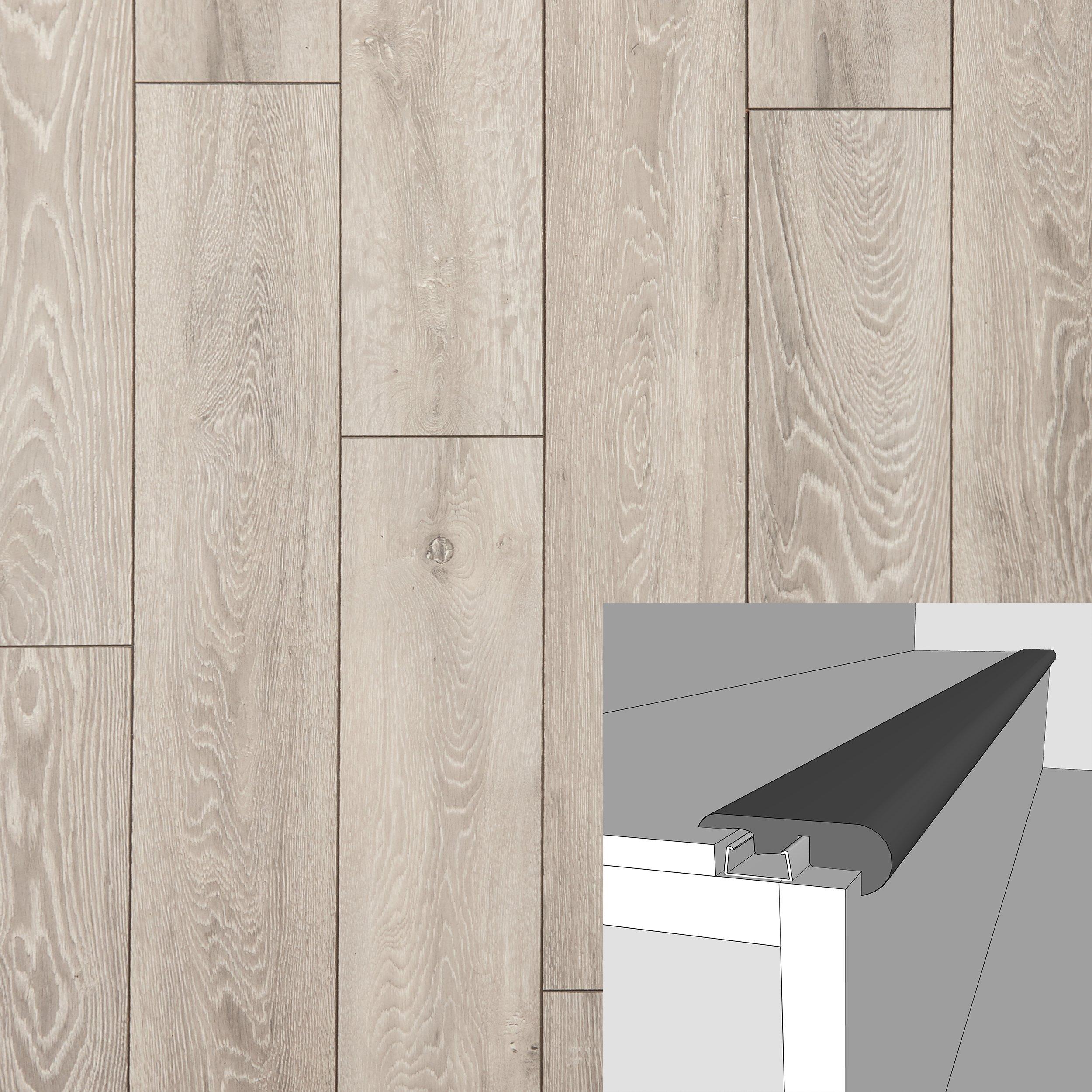 Beachcomber Oak 94in. Laminate Overlapping Stair Nose