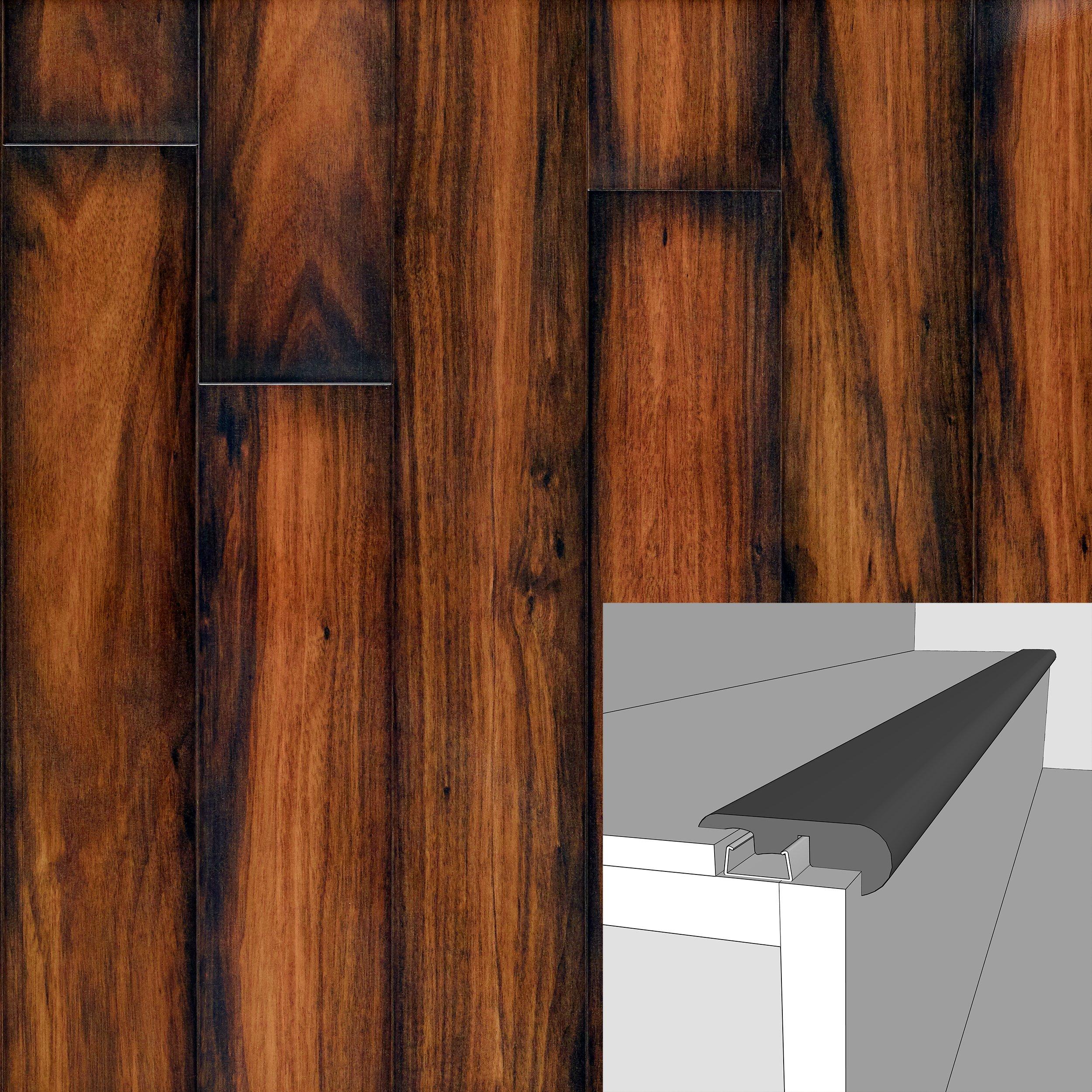 Velvet Maple 94in. Laminate Overlapping Stair Nose