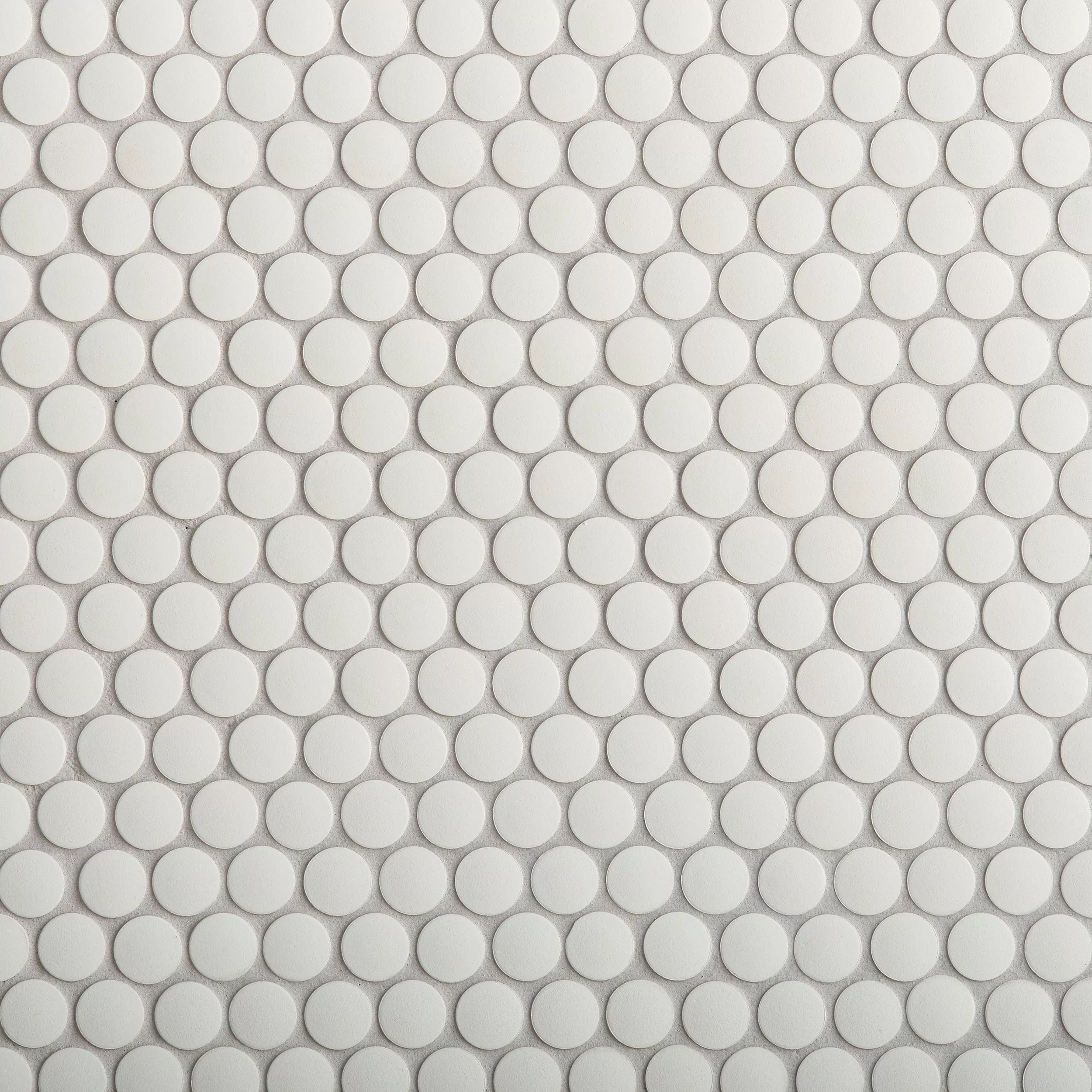 Unglazed White Penny Porcelain Mosaic