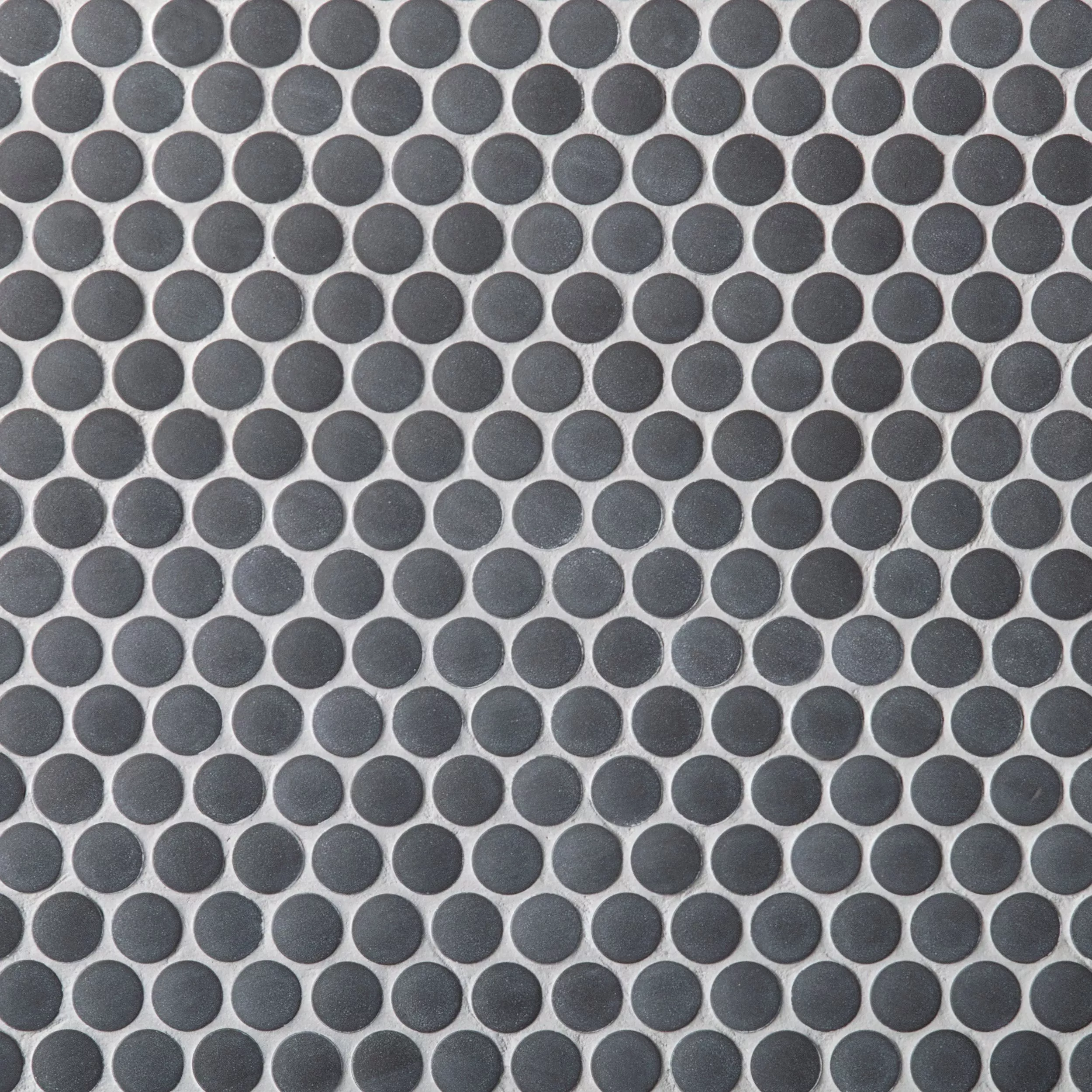 Unglazed Dark Gray Penny Porcelain Mosaic | Floor and Decor