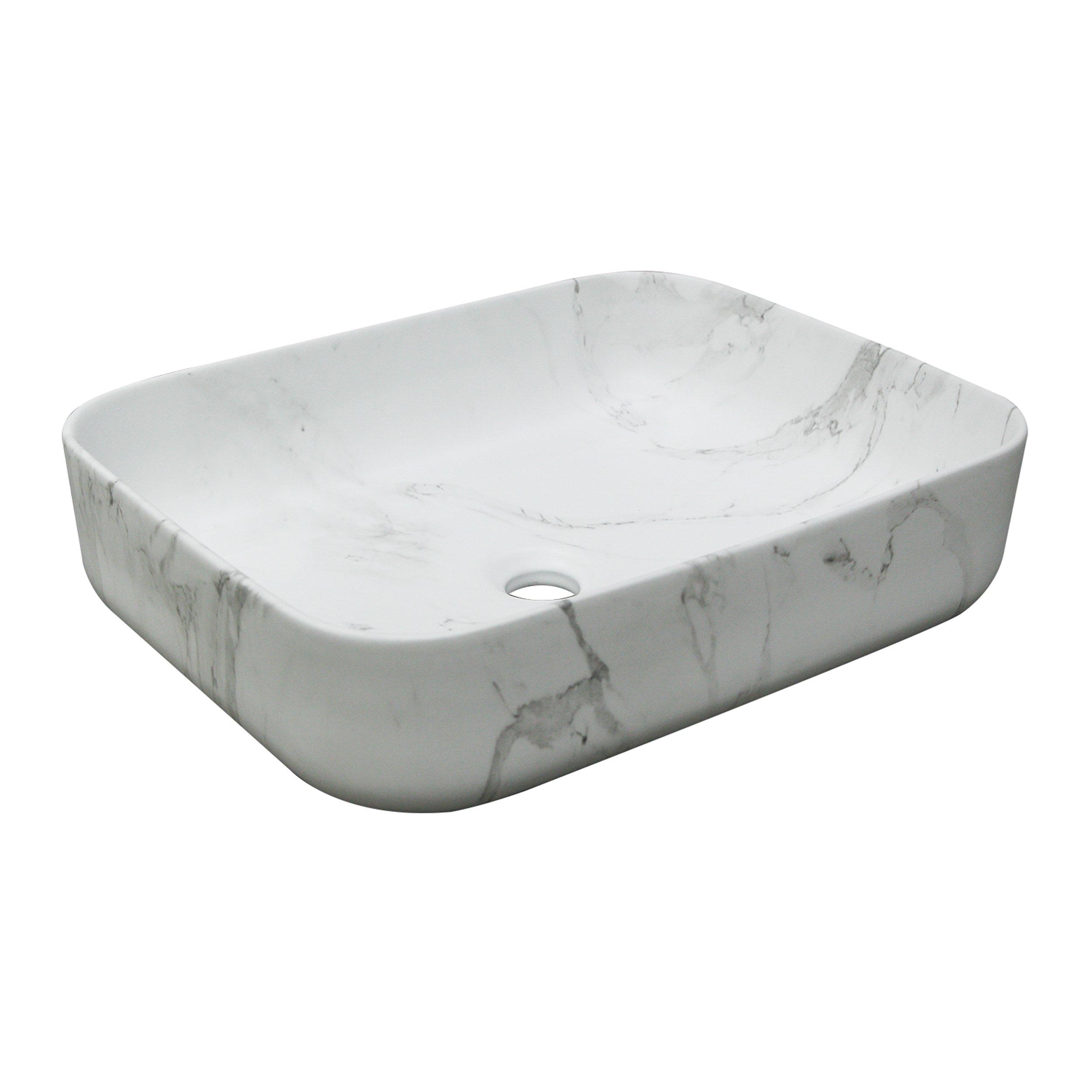 Calacatta Rectangle Porcelain Sink | Floor and Decor