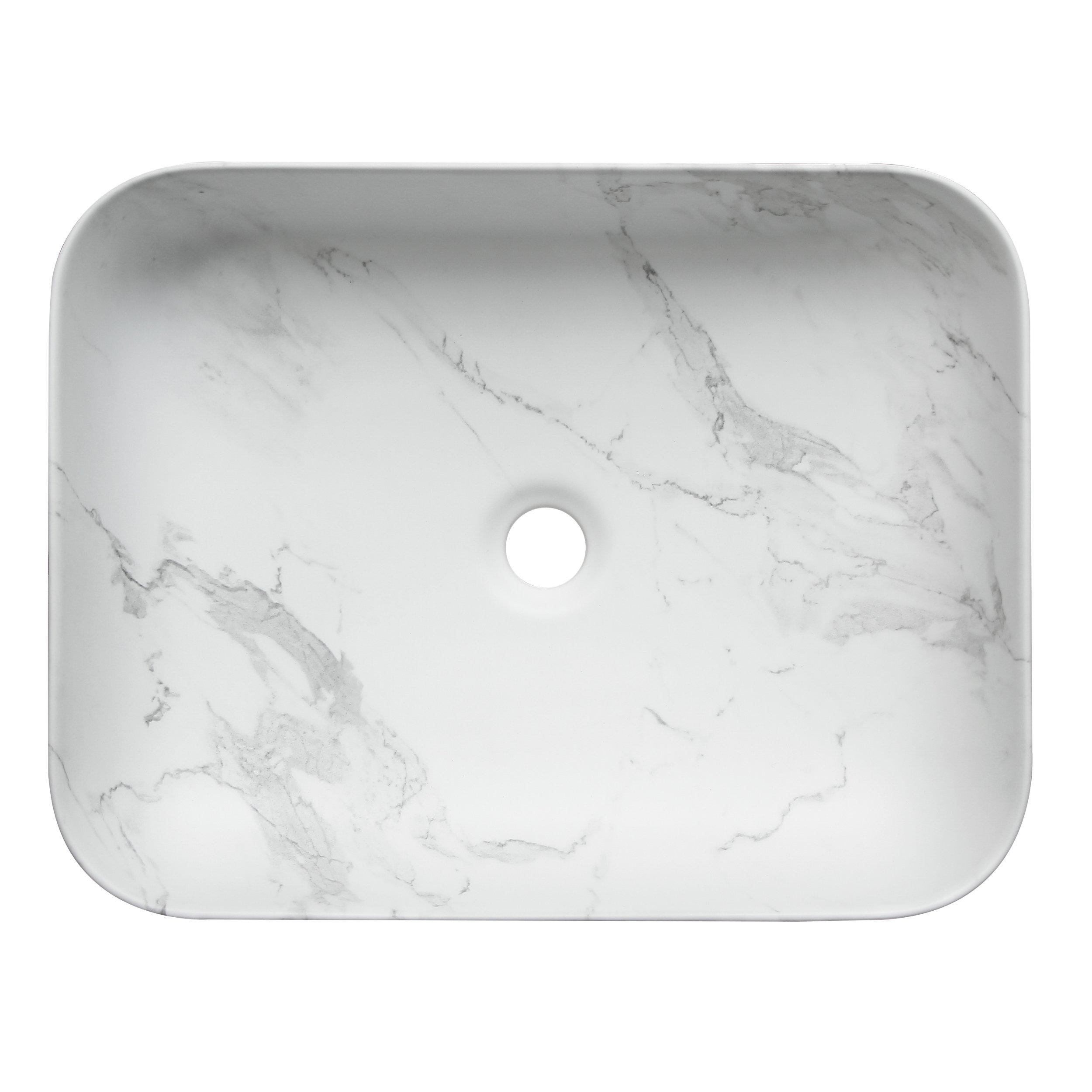 Calacatta Rectangle Porcelain Sink | Floor and Decor