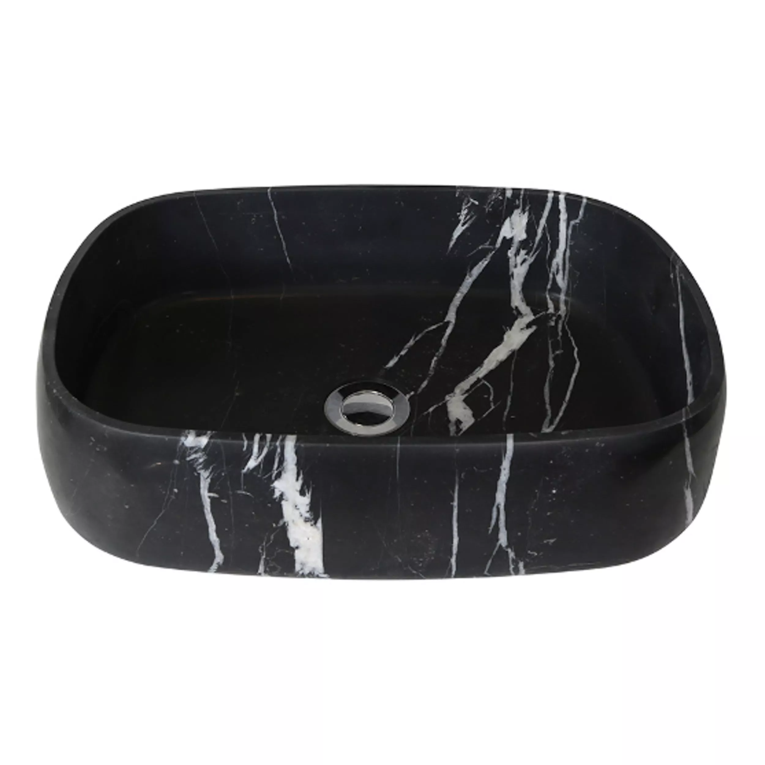 Nero Marquina Rectangular Marble Sink | Floor and Decor