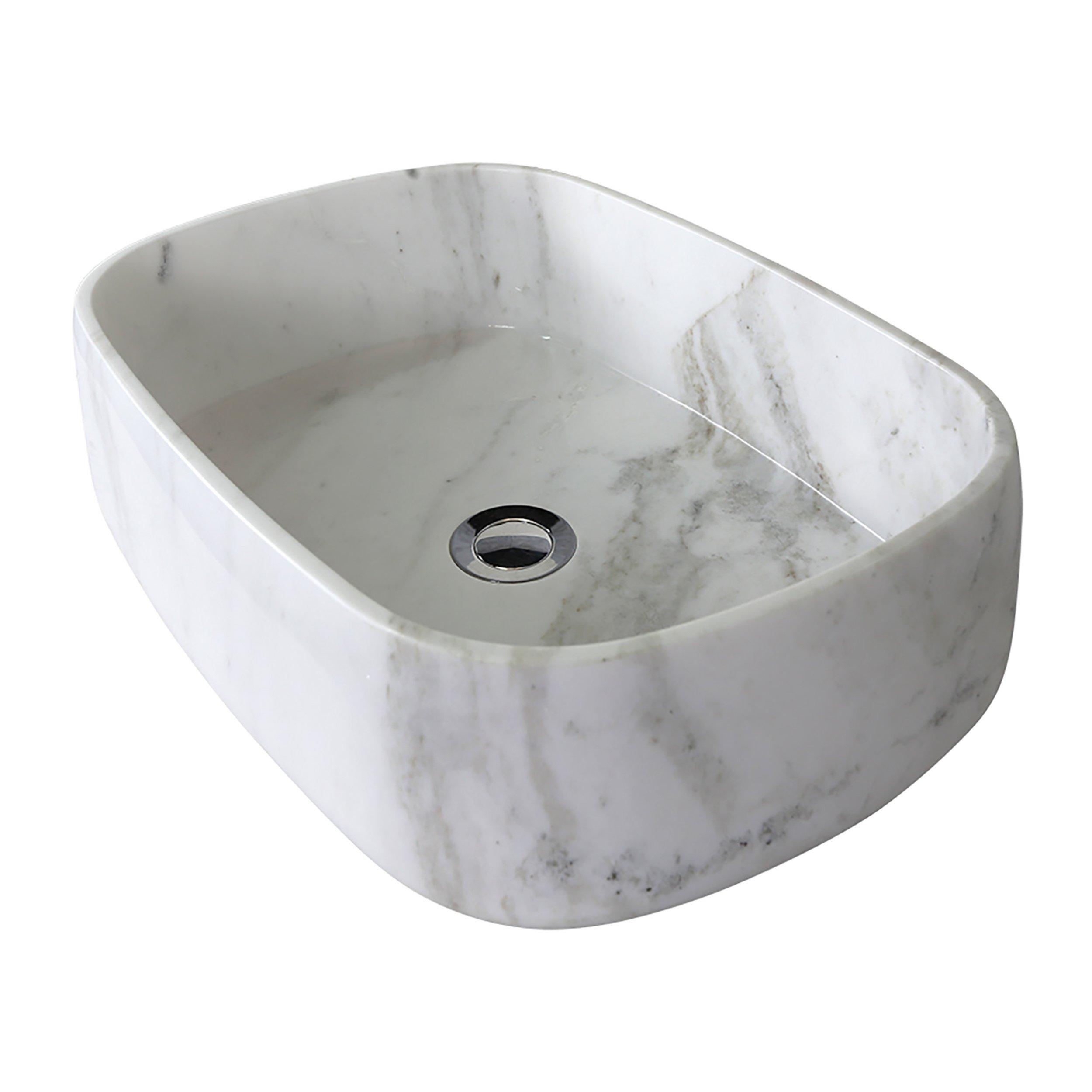 Bianco Orion Rectangular Marble Sink