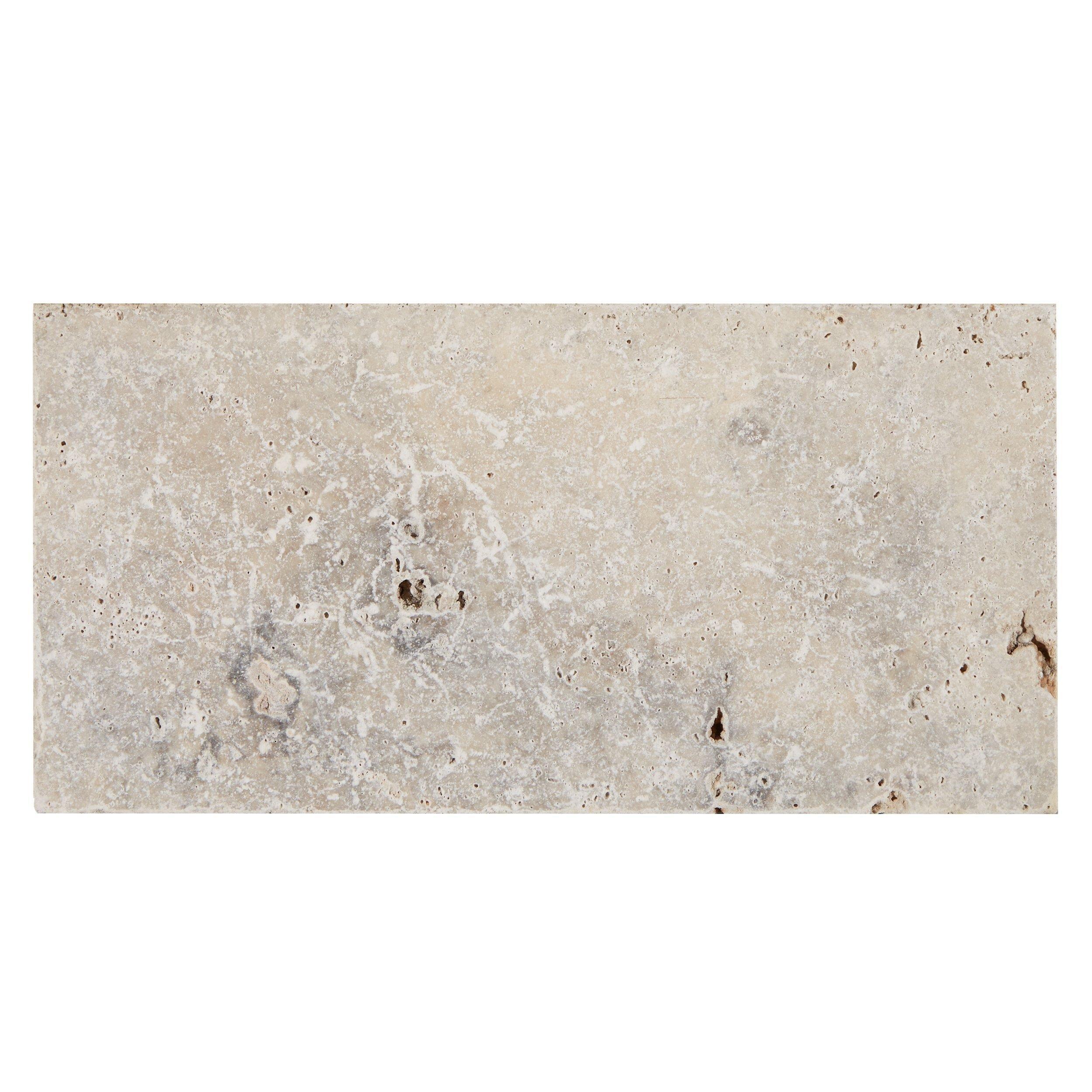 Silver 8x16 Tumbled Travertine Paver Floor and Decor