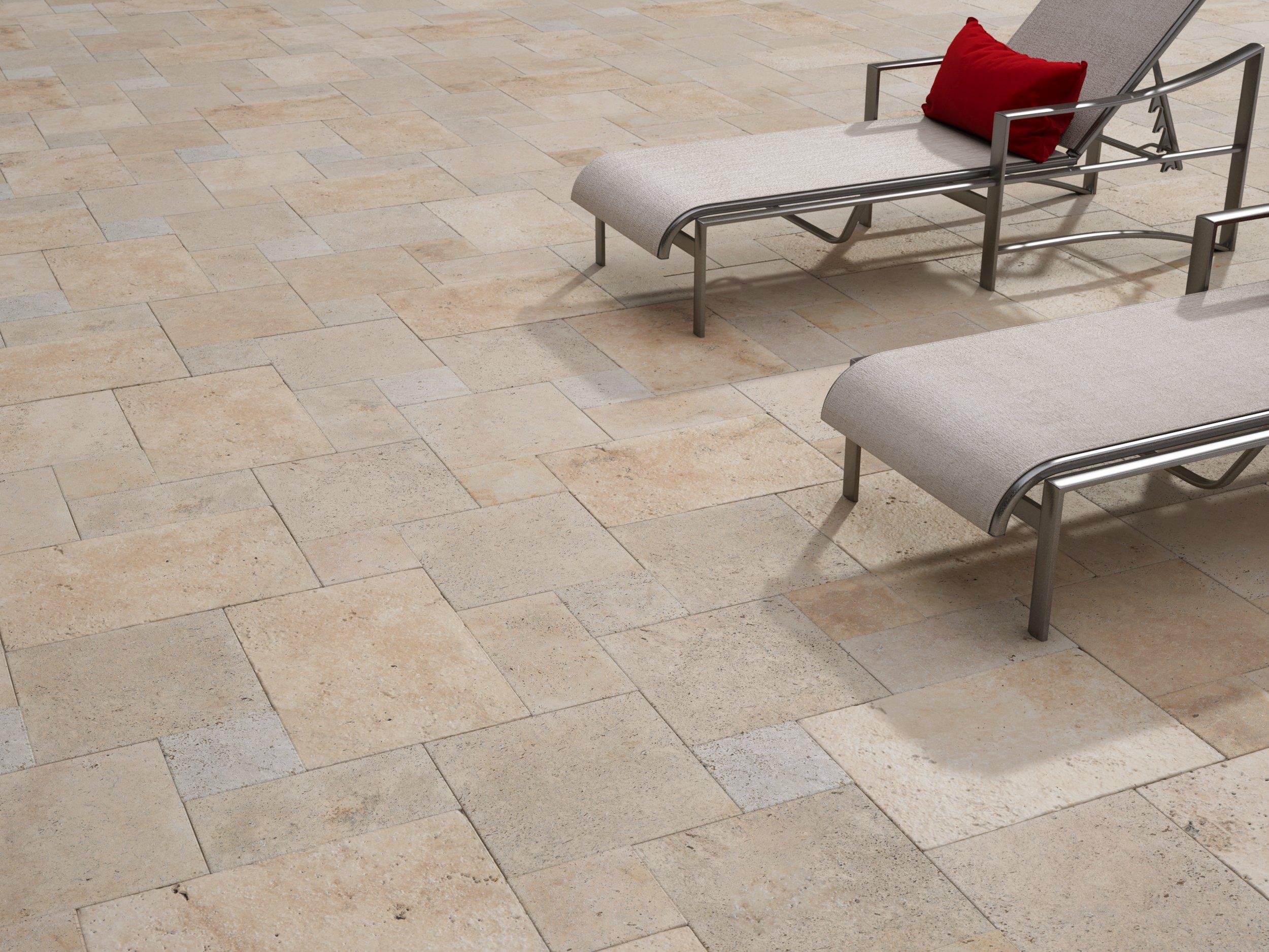 Country Beige Tumbled Travertine Paver Tile
