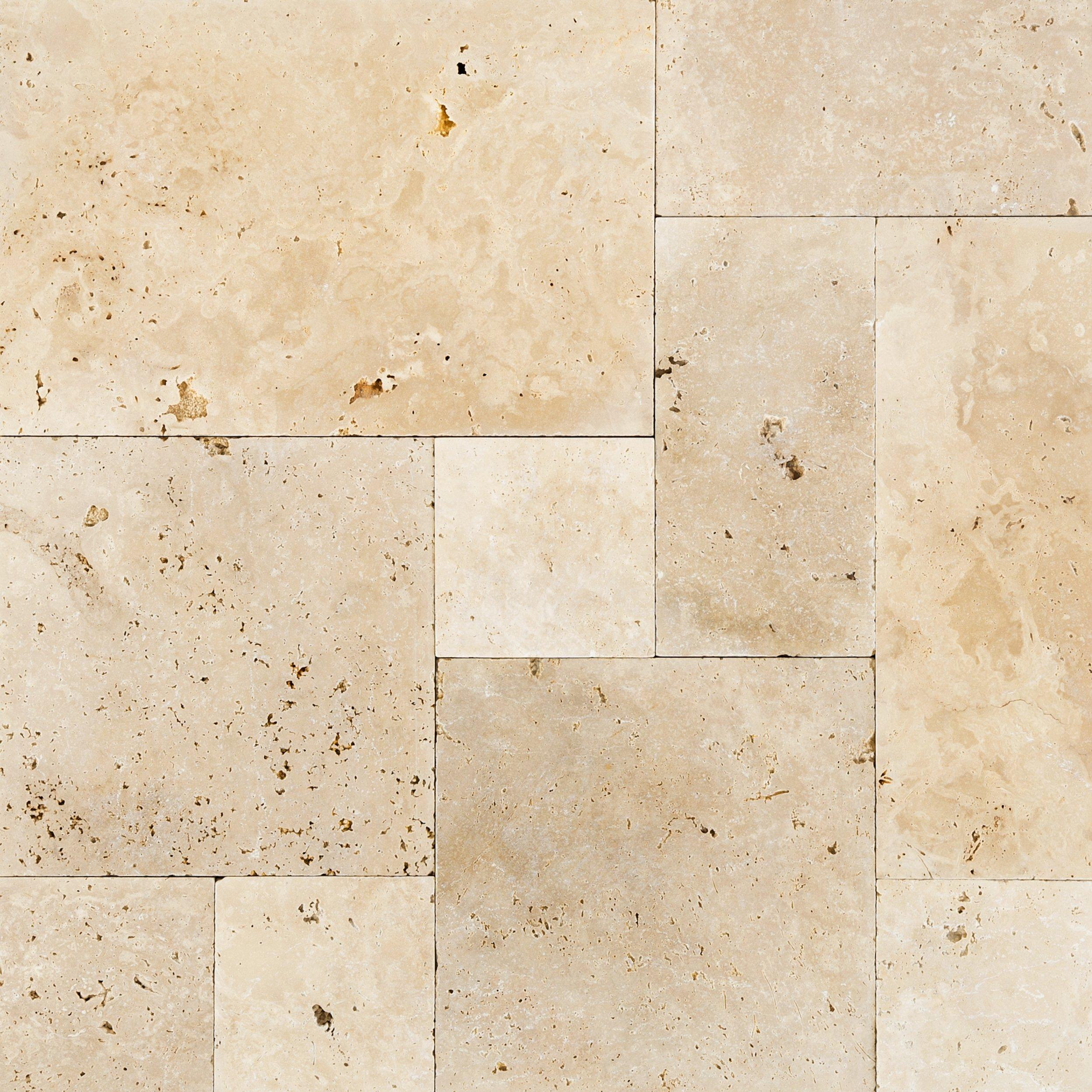 Ivory Tumbled Travertine 3cm. Paver