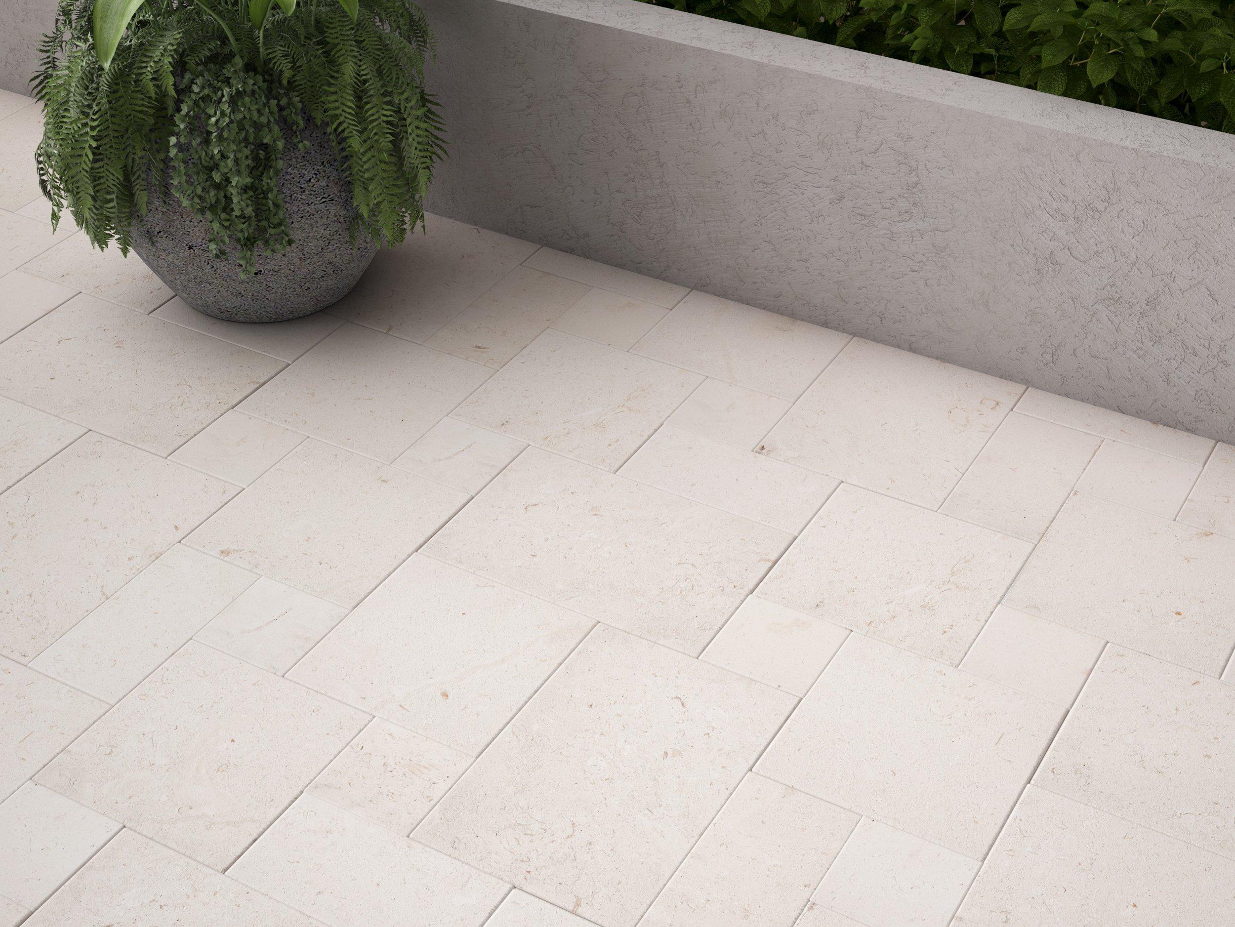 Shell Tumbled Limestone Paver Tile Floor and Decor