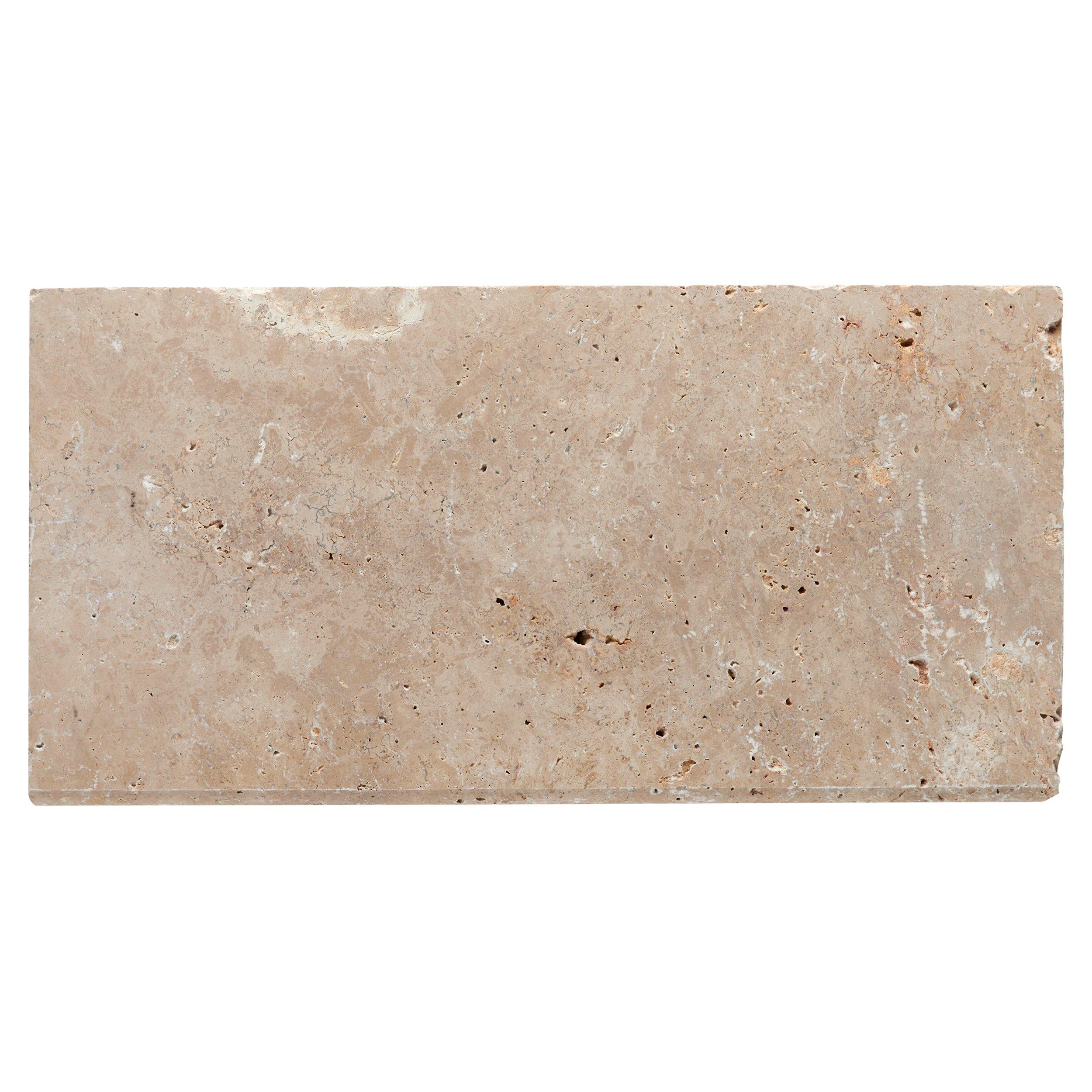Ivory Tumbled Travertine Bullnose Coping 3cm. Paver