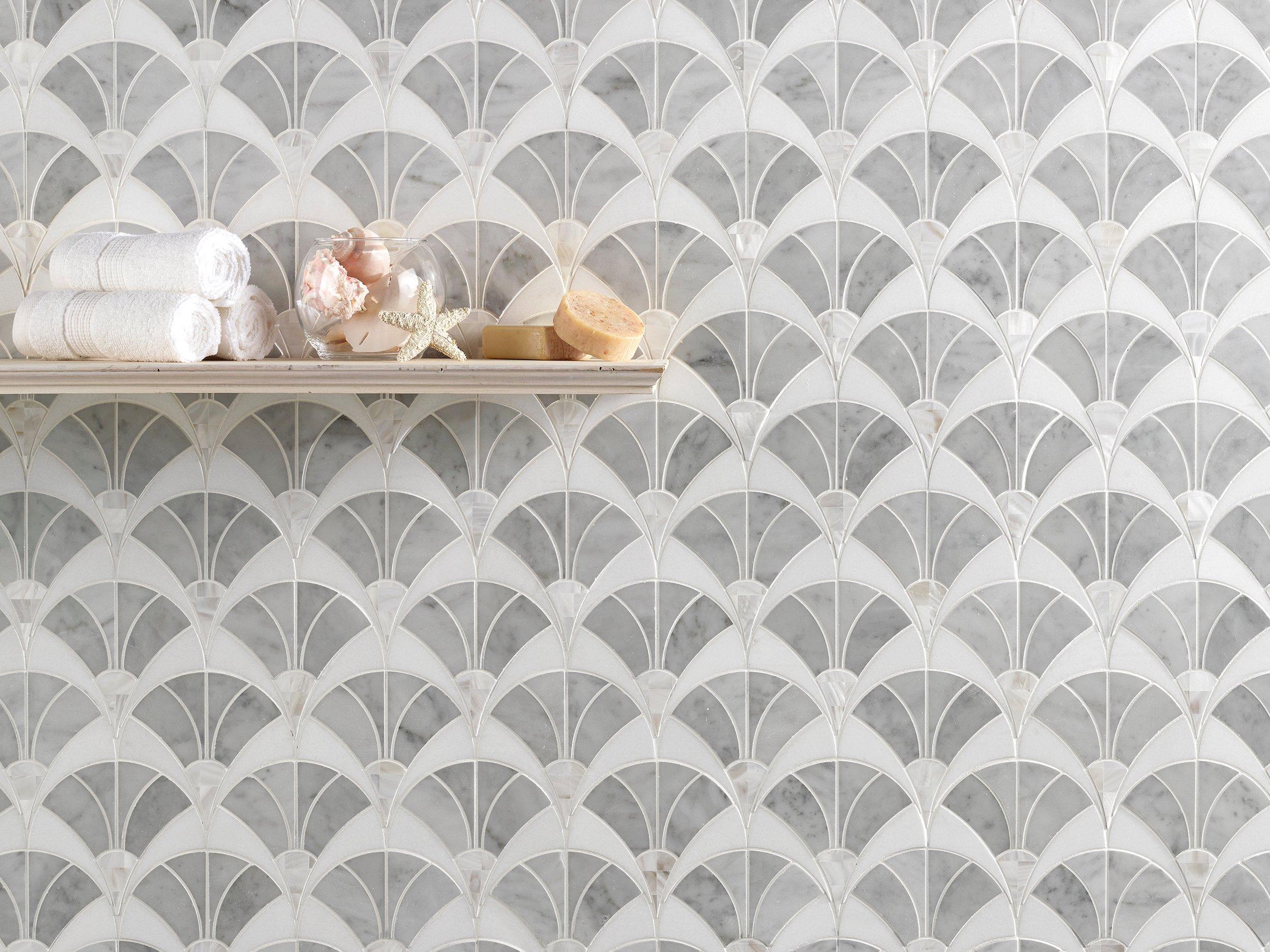 Trevi Thassos Mother of Pearl Bianco Carrara Waterjet