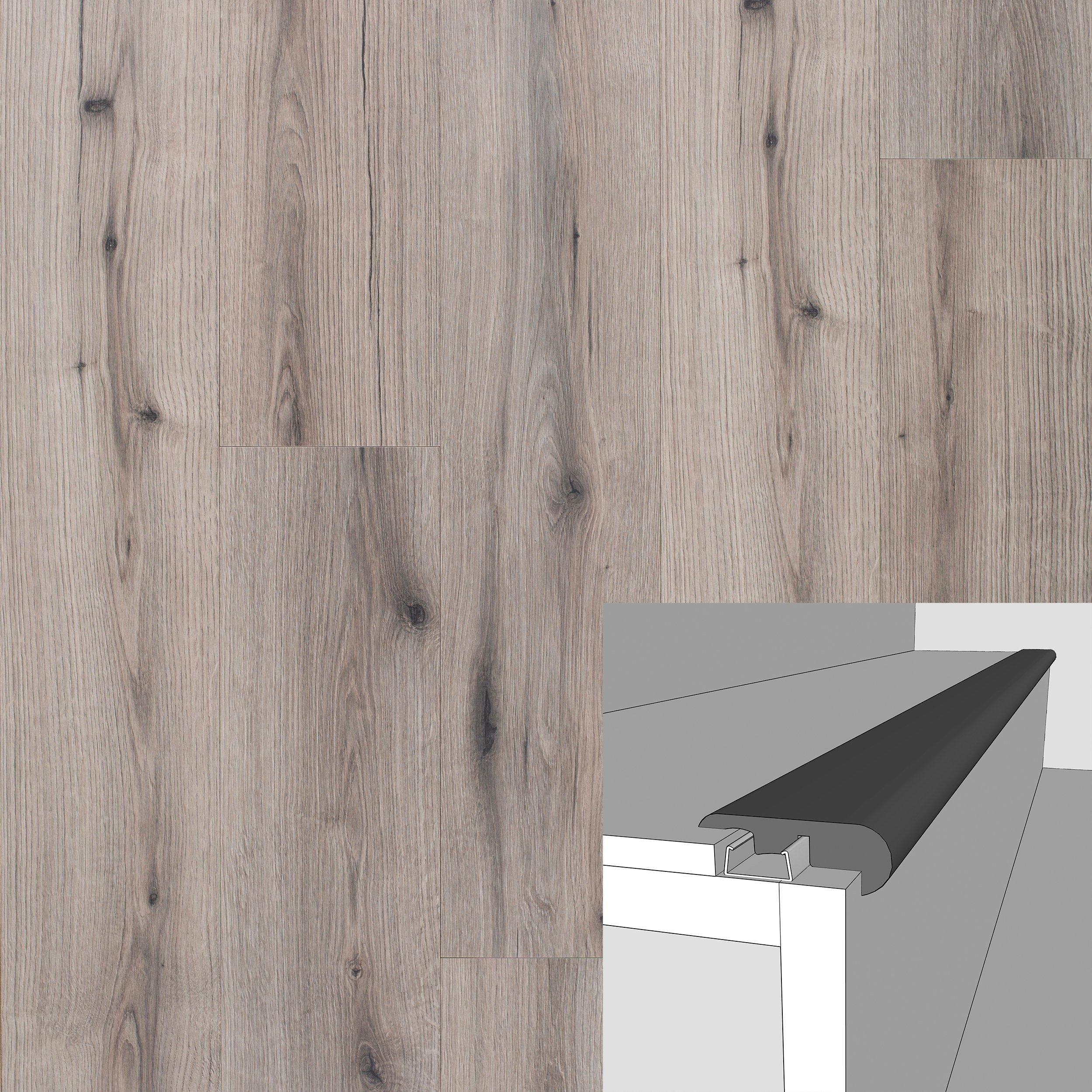 Jackson Greige Oak 94in. Laminate Overlapping Stair Nose
