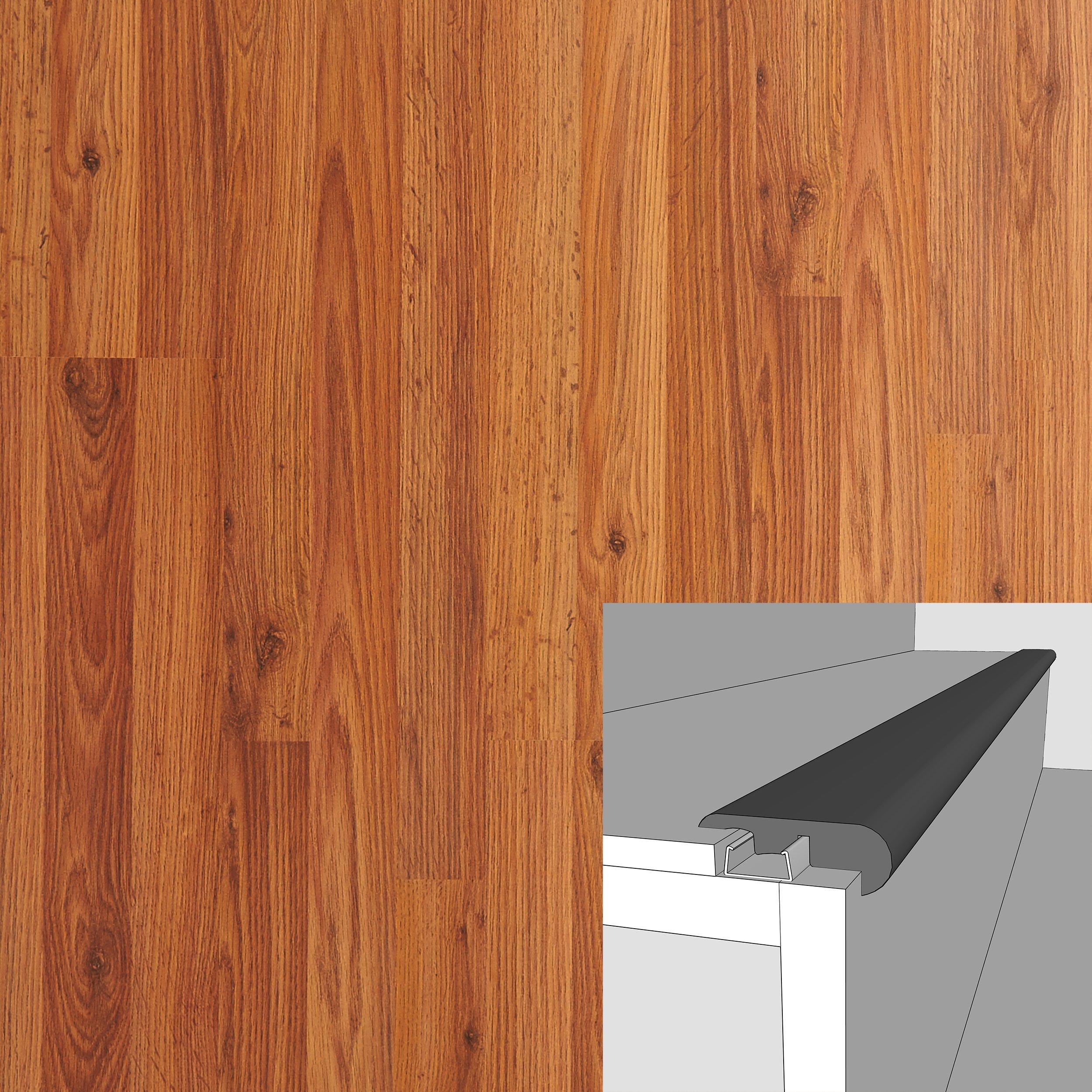 Prestige Oak 94in. Laminate Overlapping Stair Nose