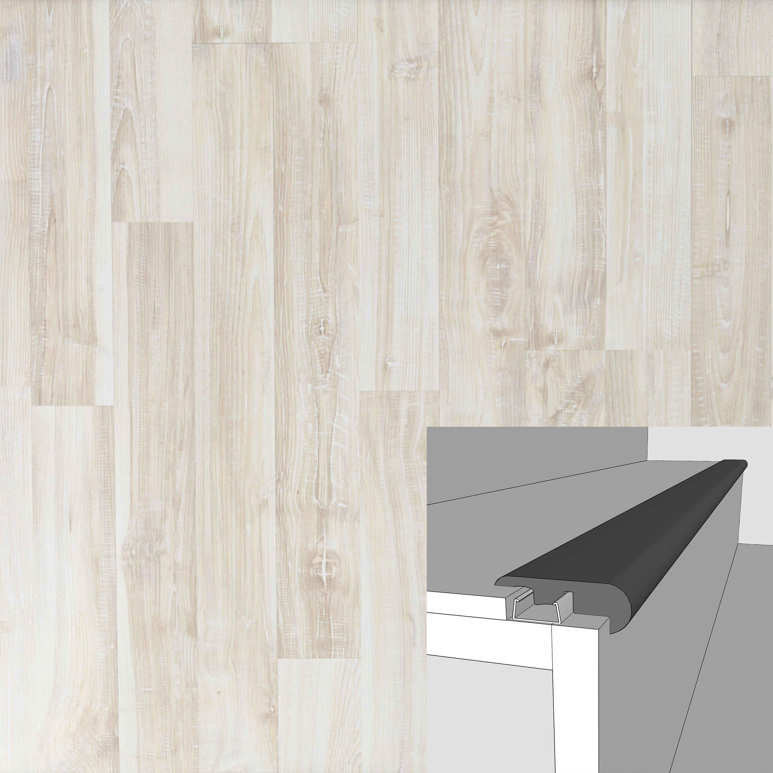 Scandinavian Oak 94in. Laminate Overlapping Stair Nose