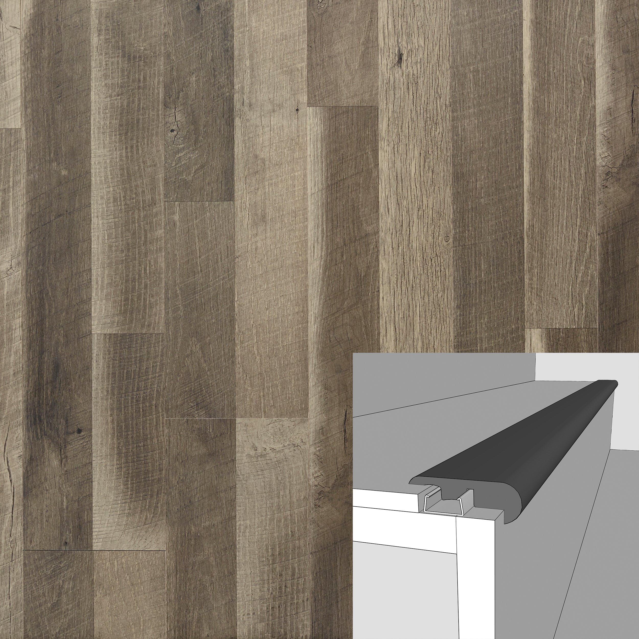 Concerto Oak Grey 94in. Laminate Overlapping Stair Nose