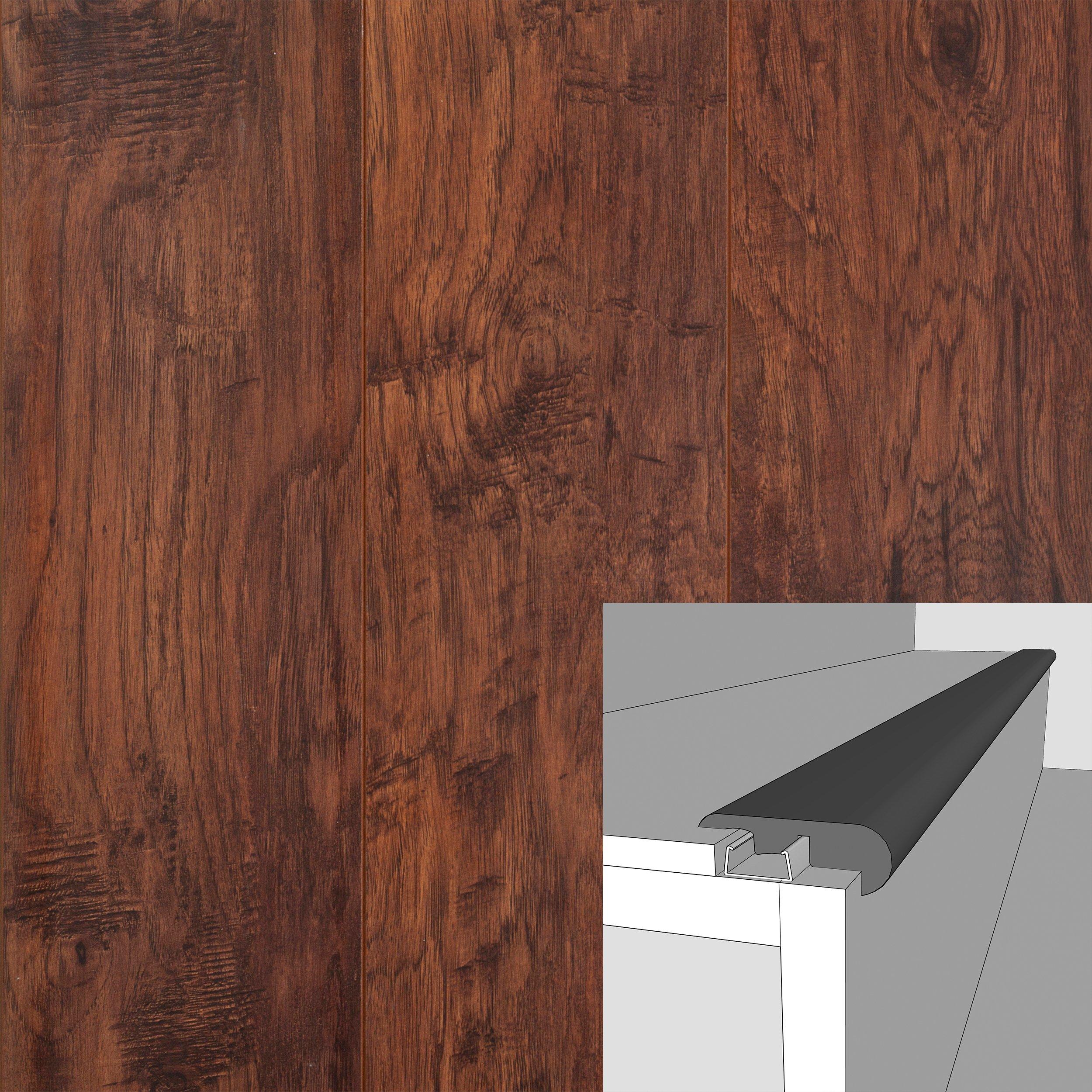 Spiced Hickory 94in. Laminate Overlapping Stair Nose