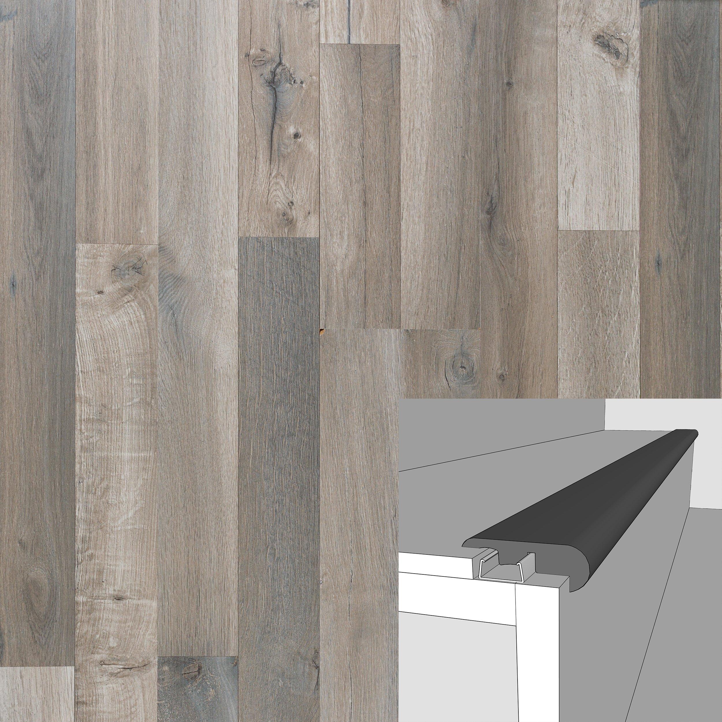 Calistoga Grey 94in. Laminate Overlapping Stair Nose