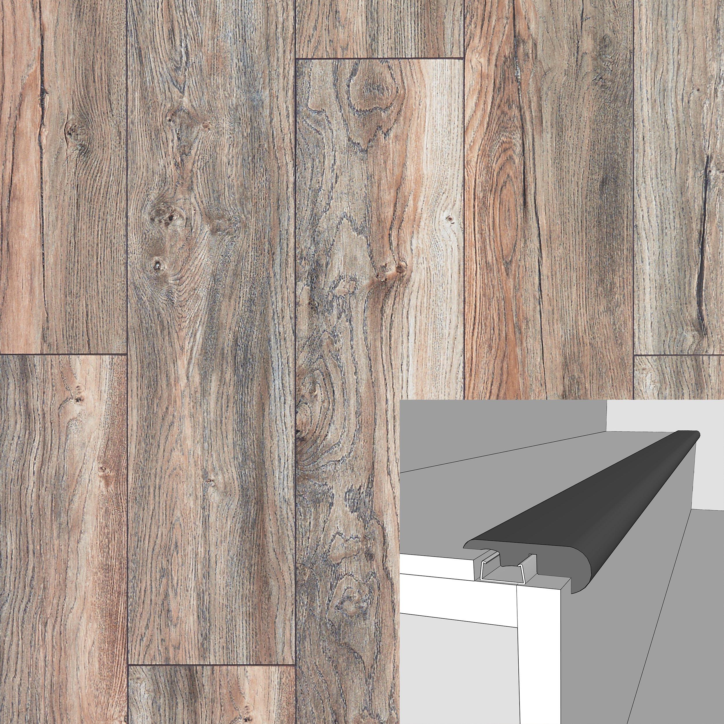 Sea Island Oak 94in. Laminate Overlapping Stair Nose
