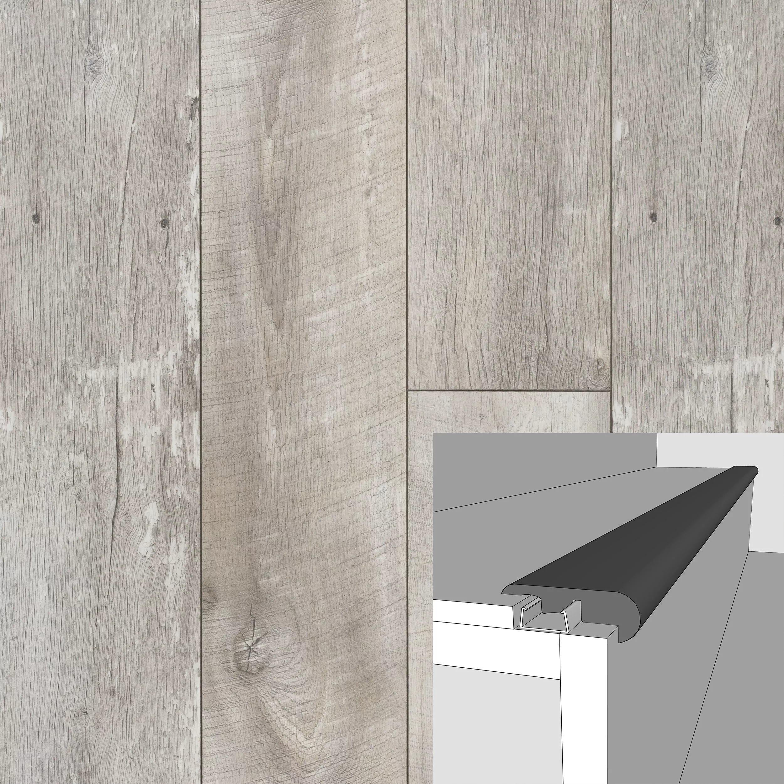 Coleville Oak 94in. Laminate Overlapping Stair Nose