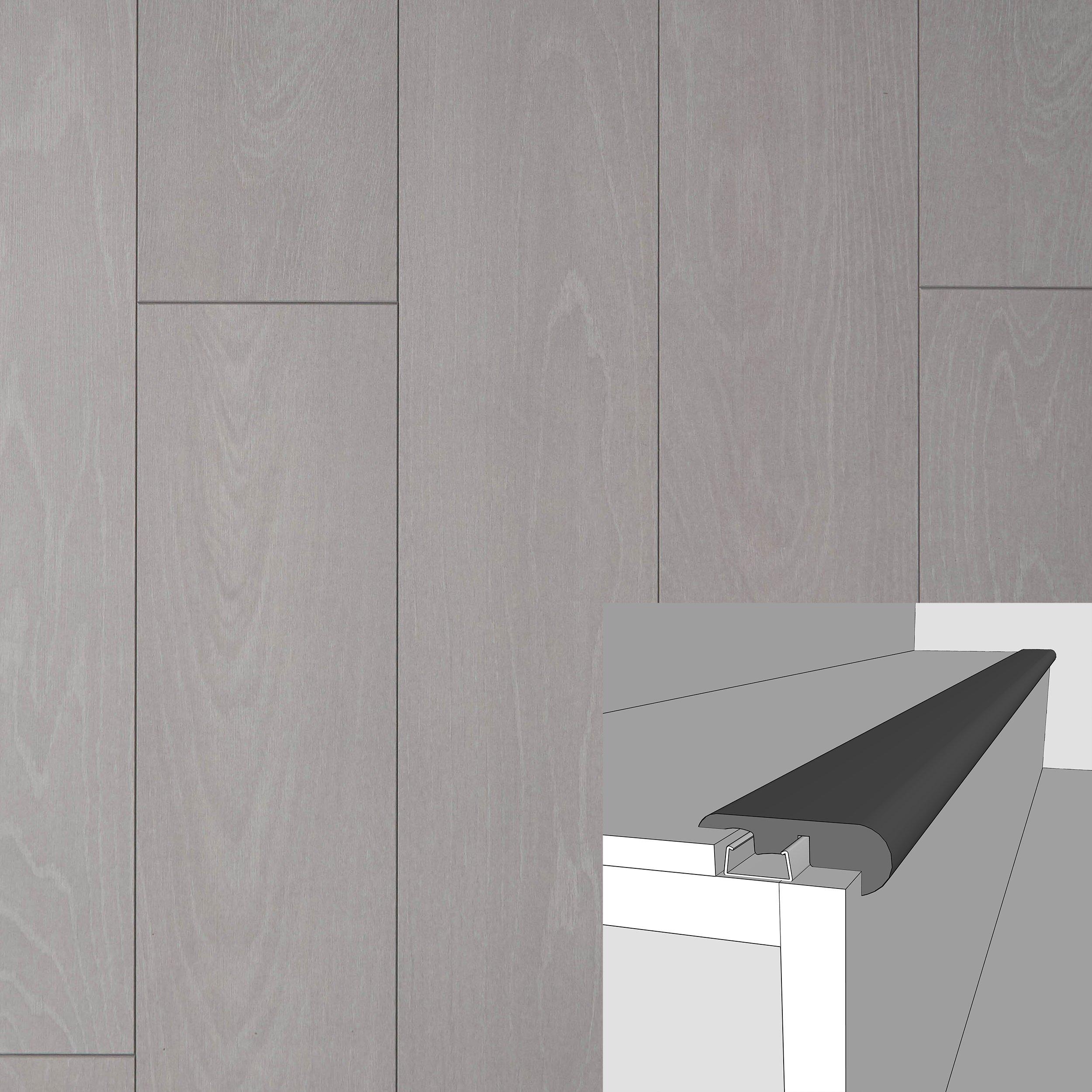 Fairmont Grey Oak 94in. Laminate Overlapping Stair Nose