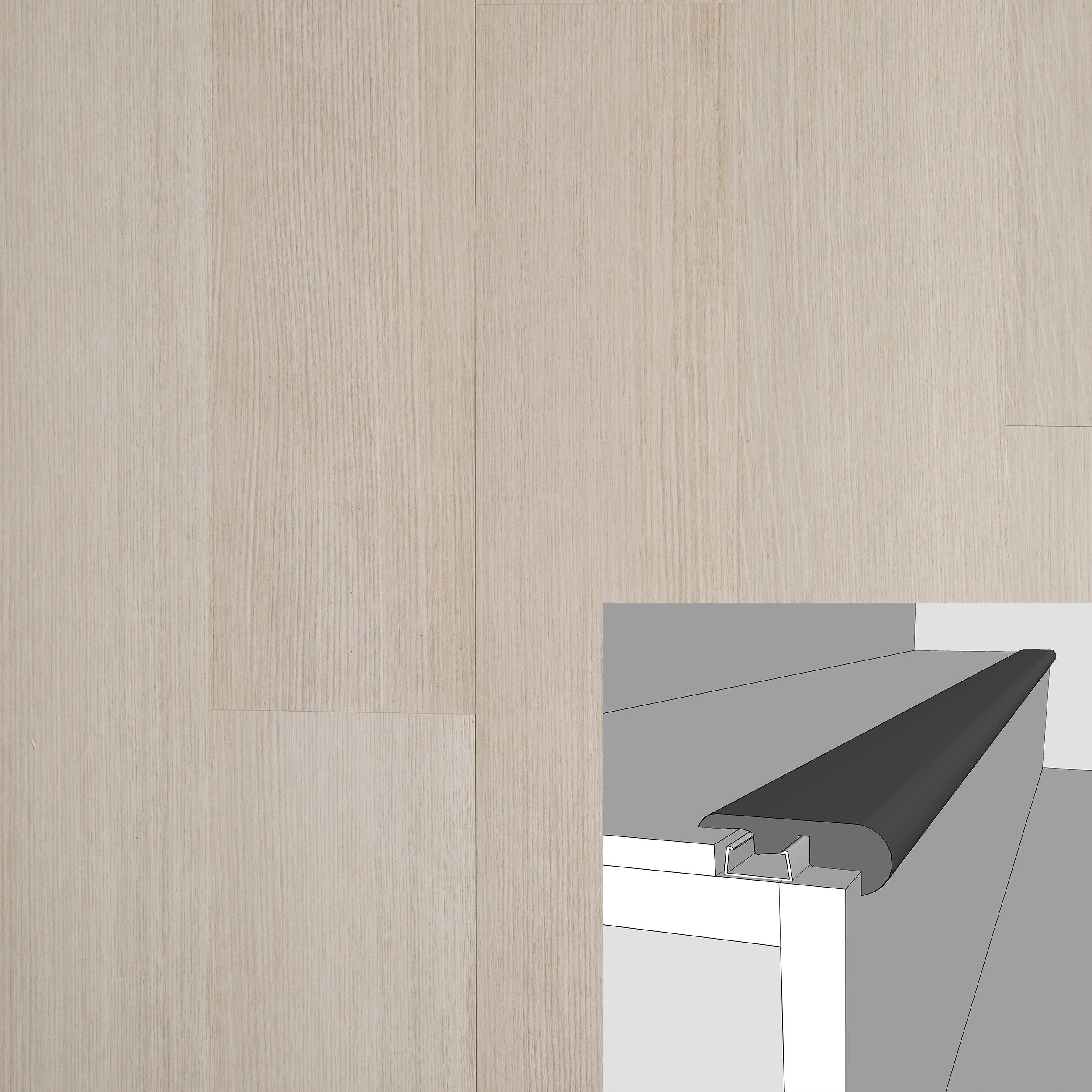 Farmhouse White 94in. Laminate Overlapping Stair Nose