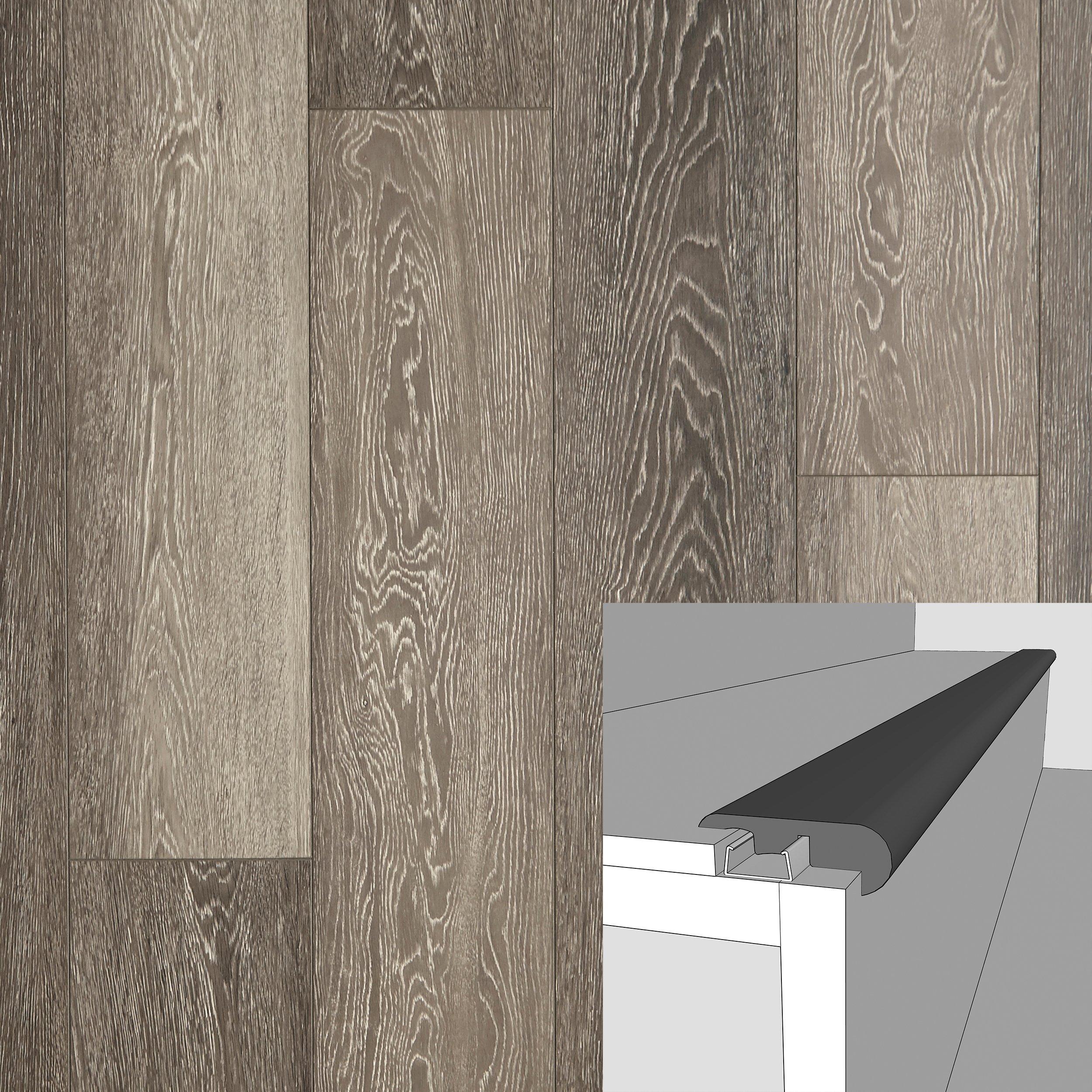 Stark Greige 94in. Laminate Overlapping Stair Nose