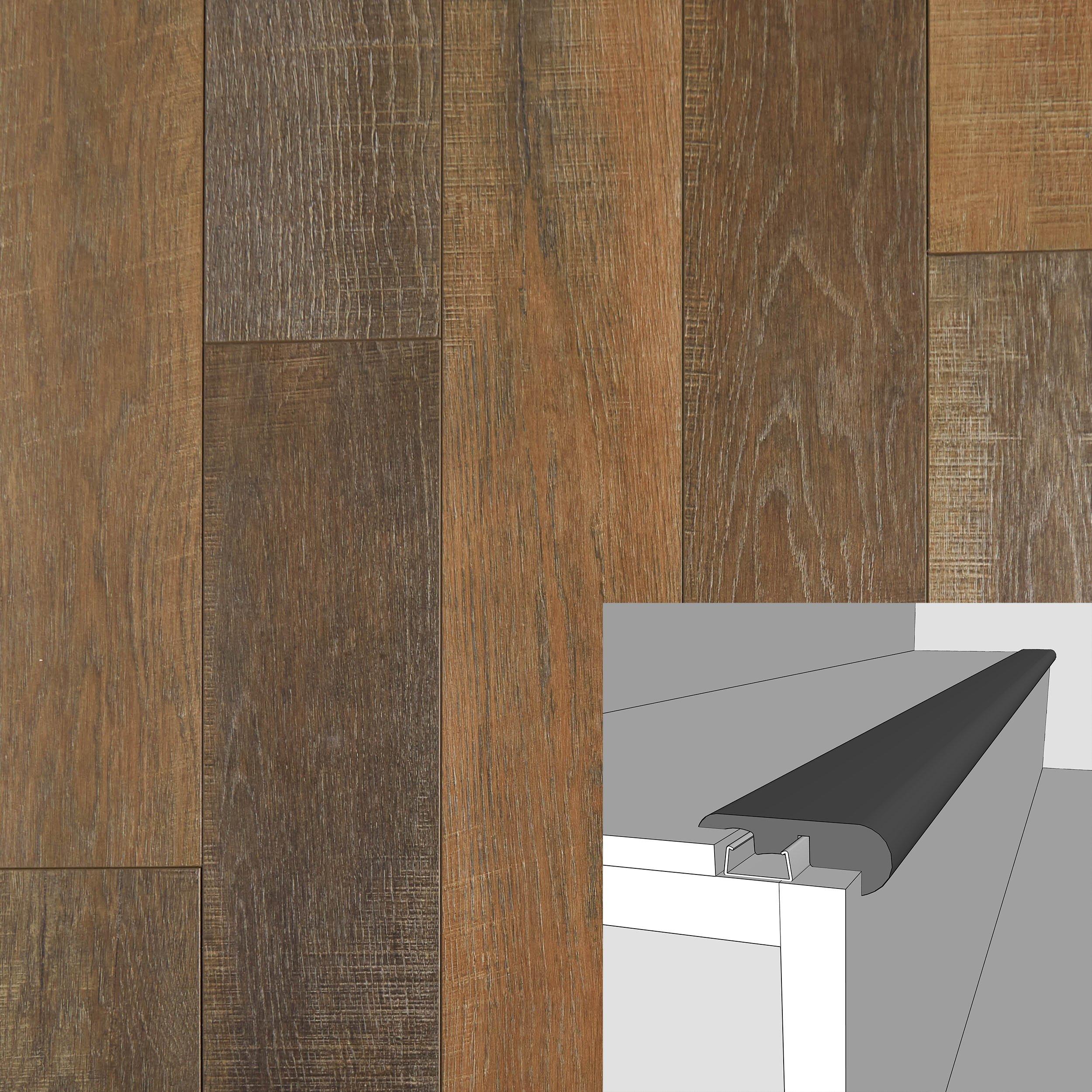 Club Manor Oak 94in. Laminate Overlapping Stair Nose