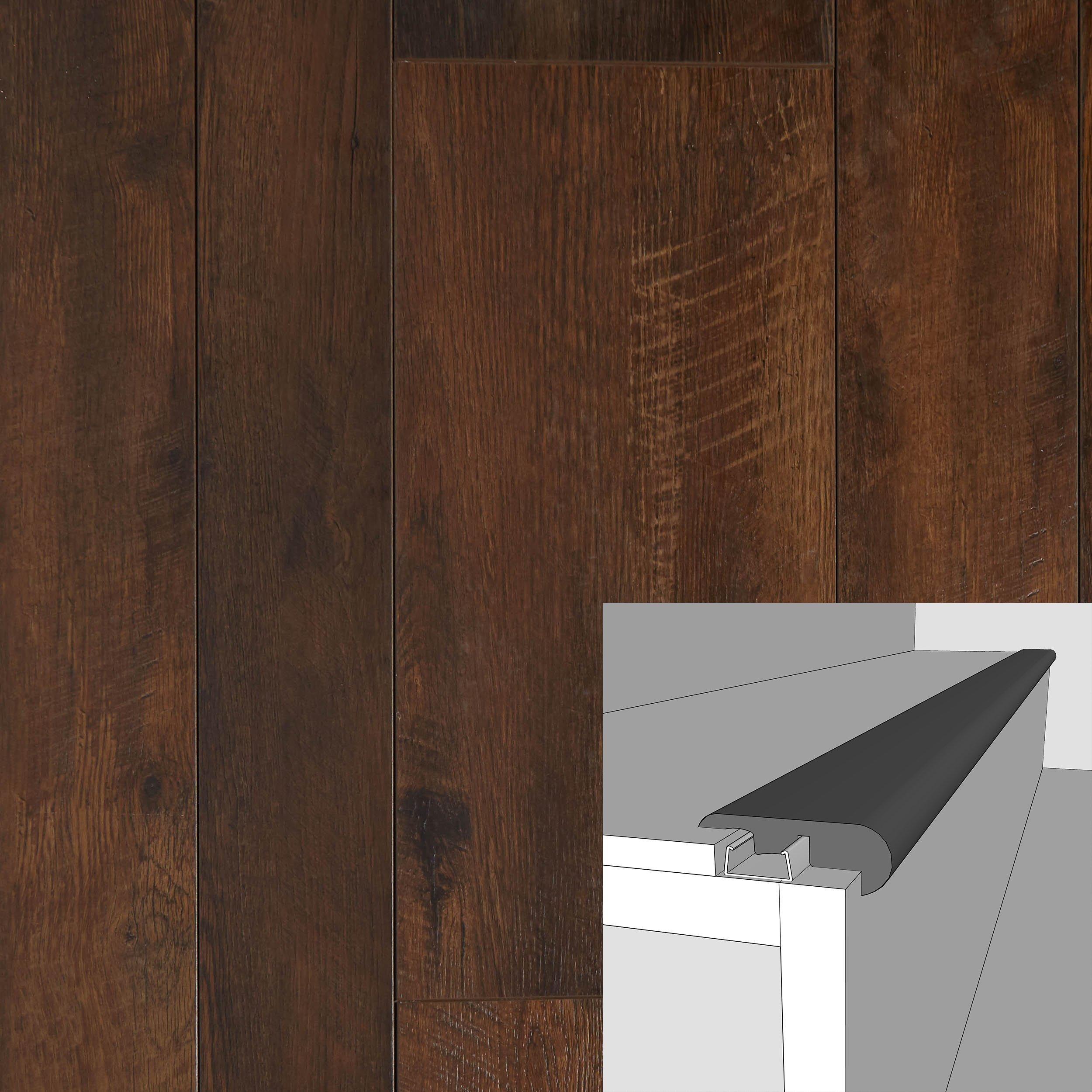 Estate French Roast 94in. Laminate Overlapping Stair Nose