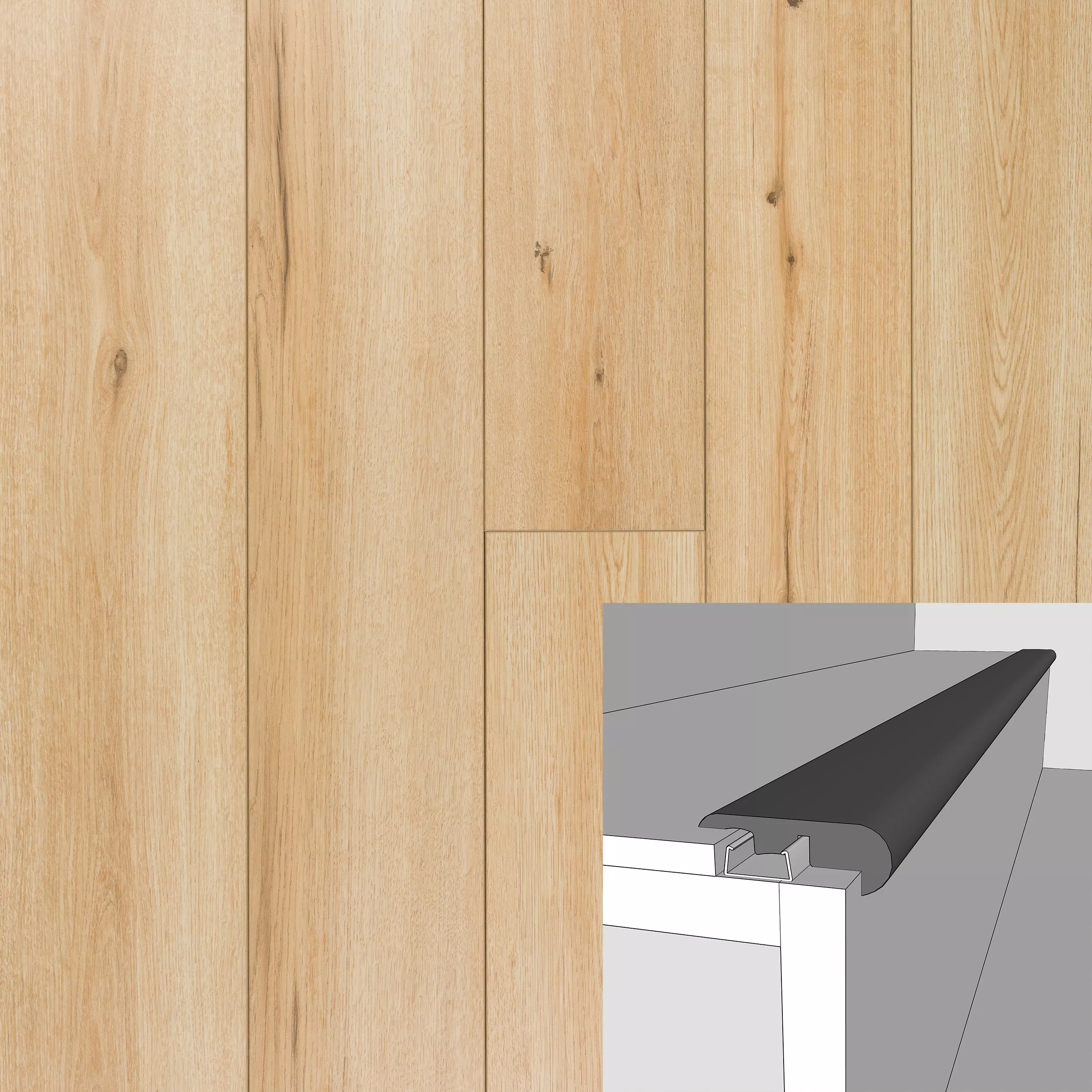 Jasmine Maple 94in. Laminate Overlapping Stair Nose