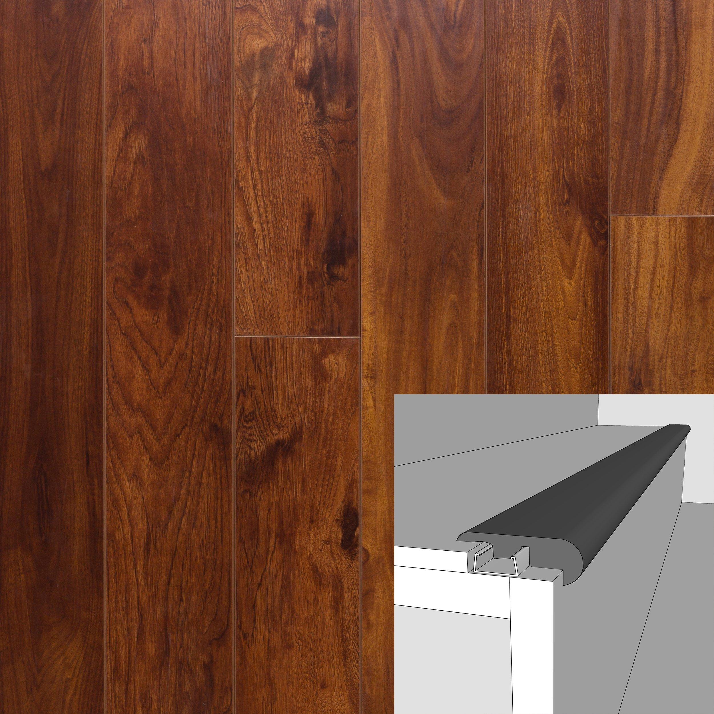 Rosewood 94in. Laminate Overlapping Stair Nose