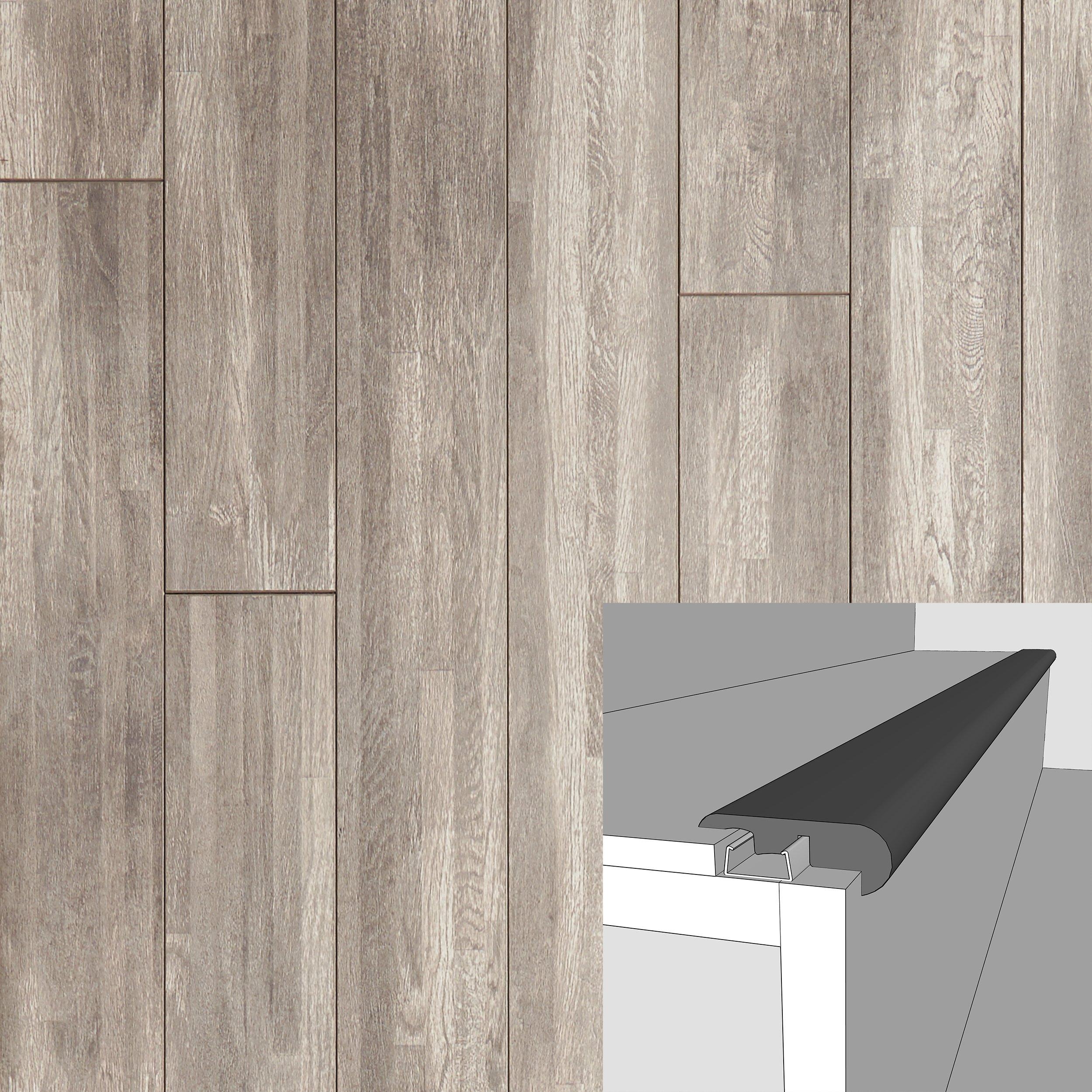 Mystic Oak 94in. Laminate Overlapping Stair Nose