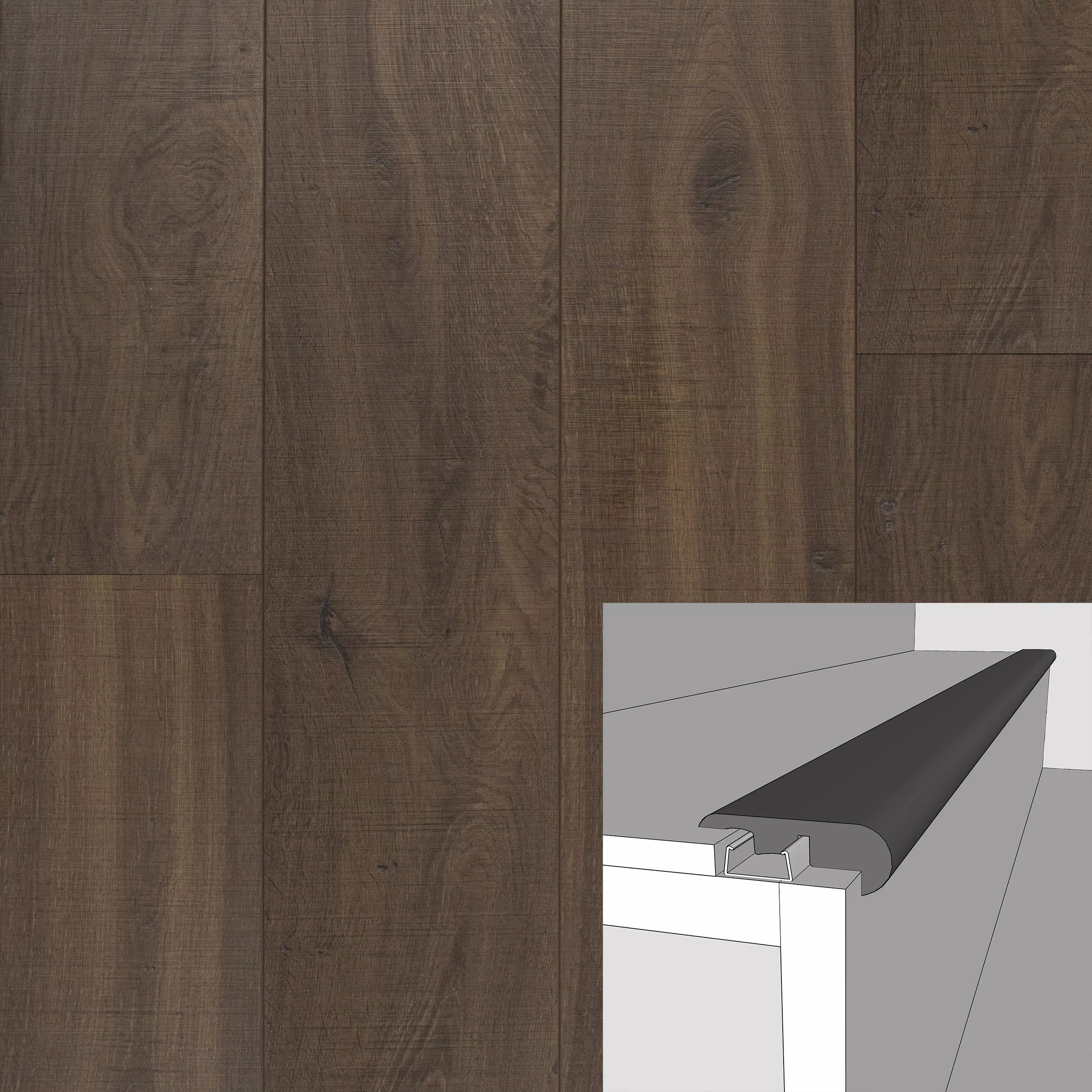 Lynchburg Grande 94in. Laminate Overlapping Stair Nose