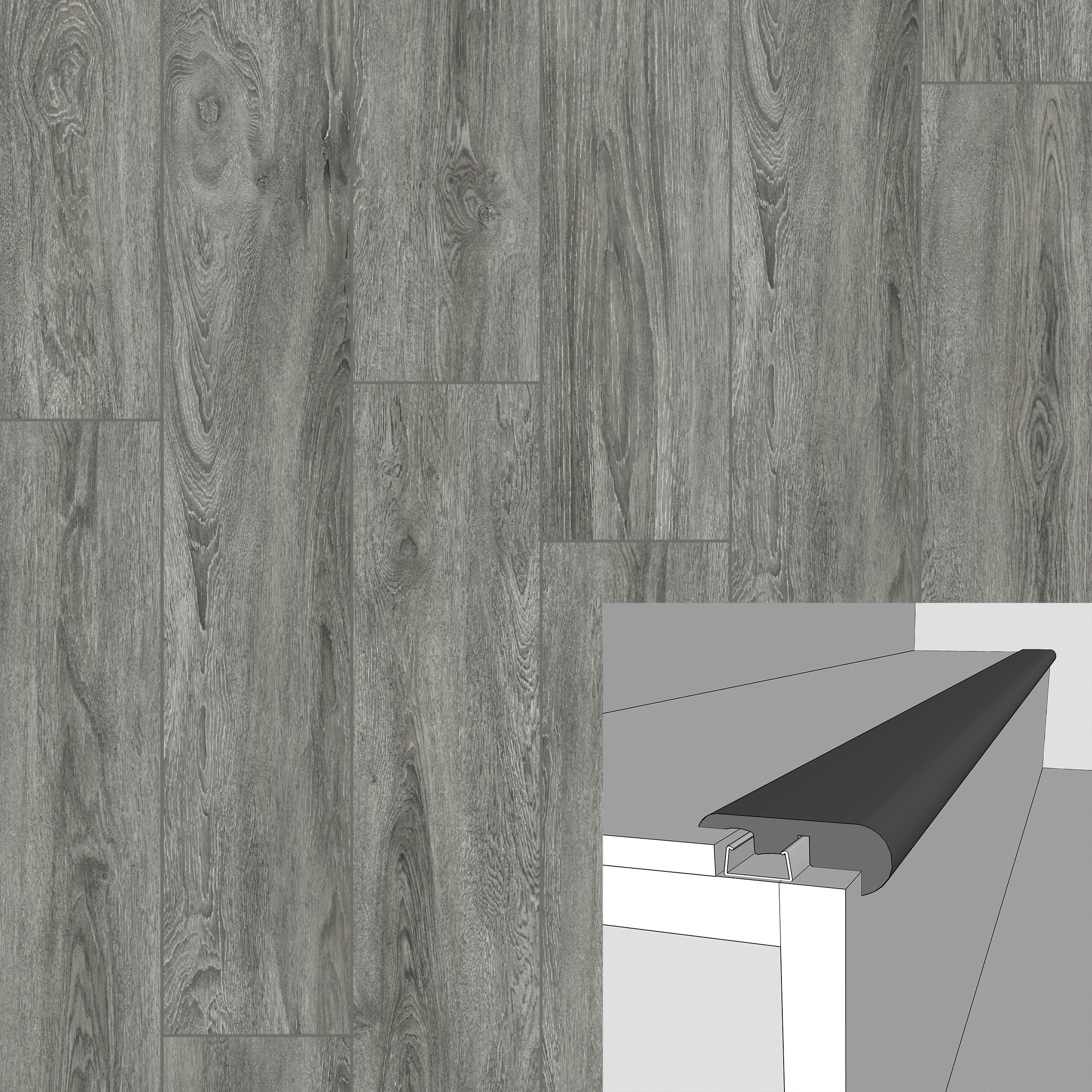 Delta Grey Oak 94in. Laminate Overlapping Stair Nose