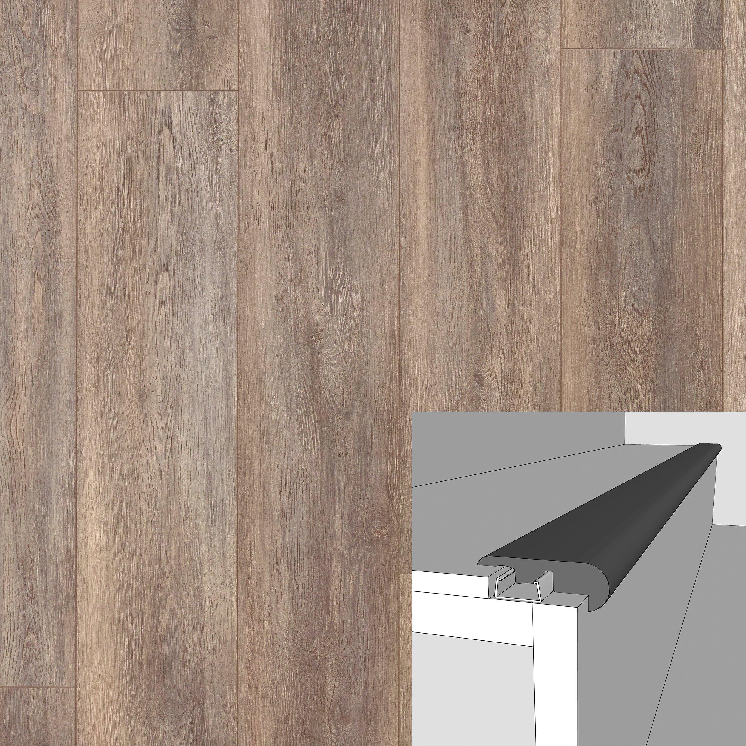 Windsor Oak Grey 94in. Laminate Overlapping Stair Nose