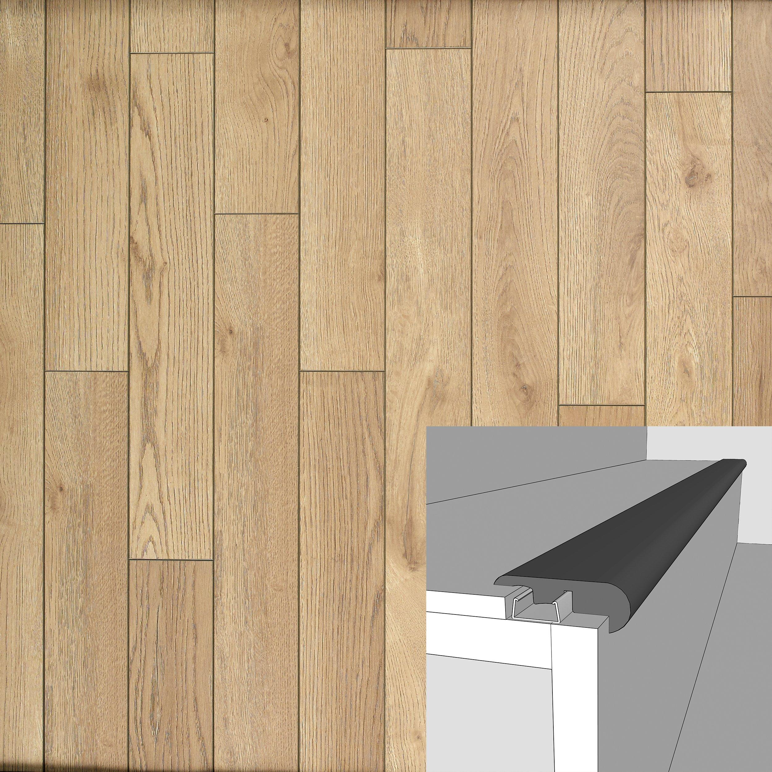 Celestial Oak 94in. Laminate Overlapping Stair Nose