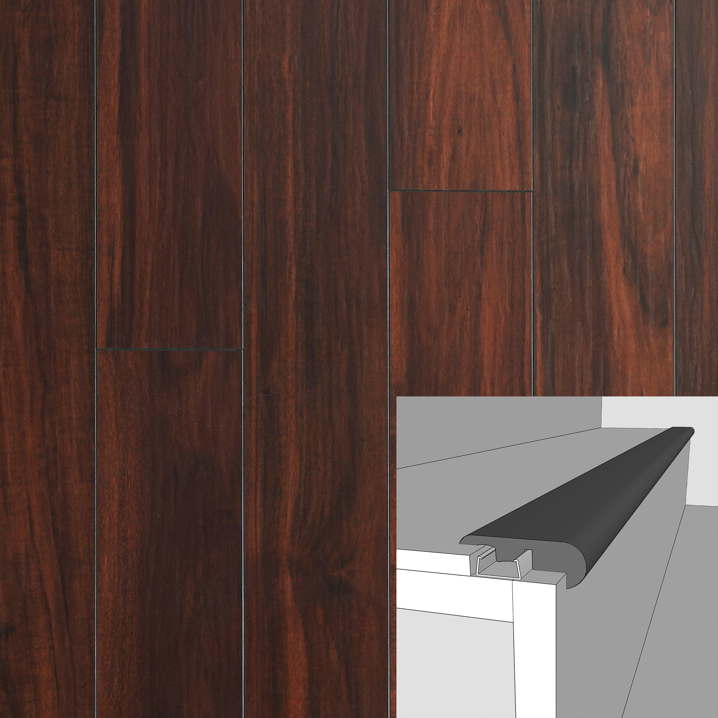 Brazilian Lapacho 94in. Laminate Overlapping Stair Nose