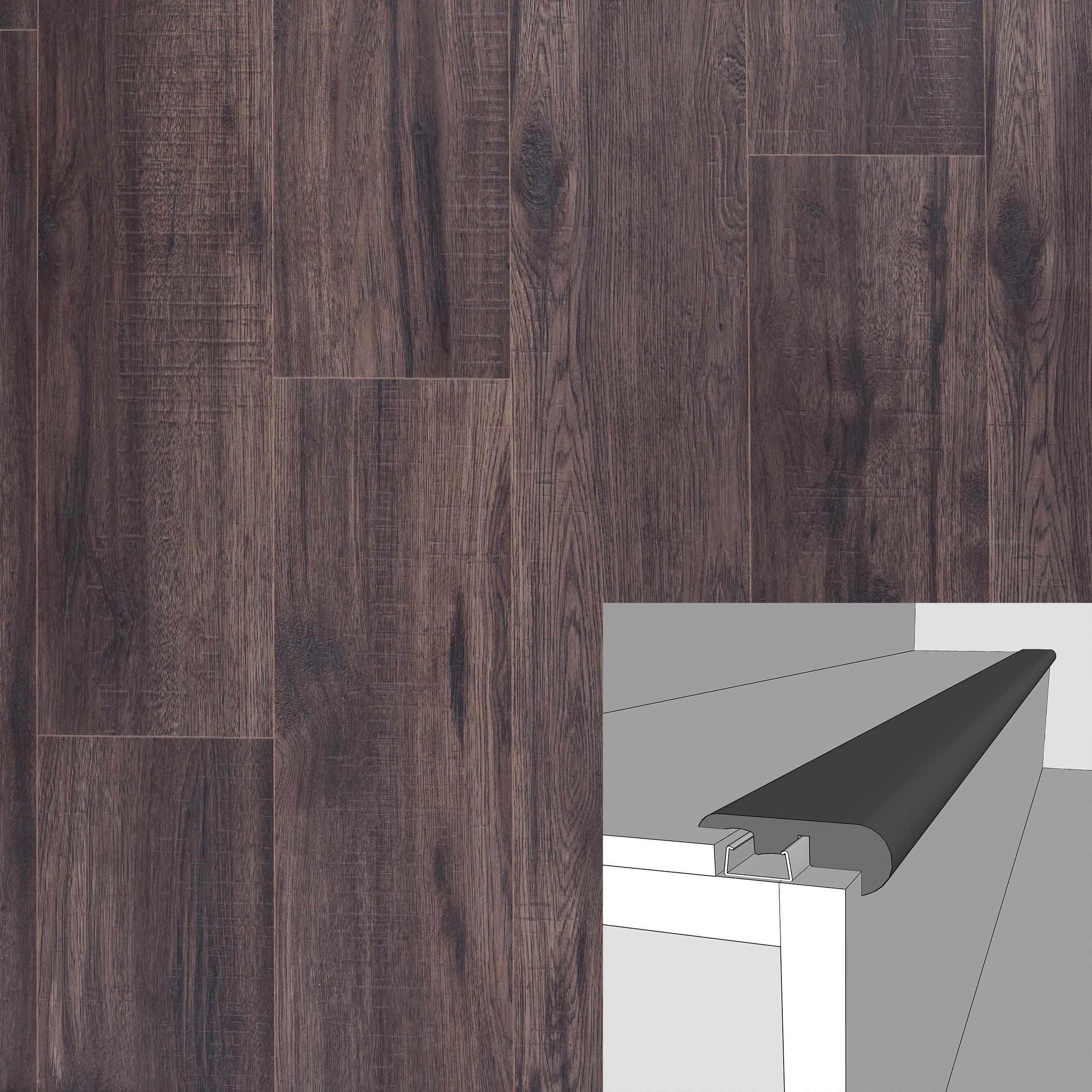 Moonlight Greige 94in. Laminate Overlapping Stair Nose