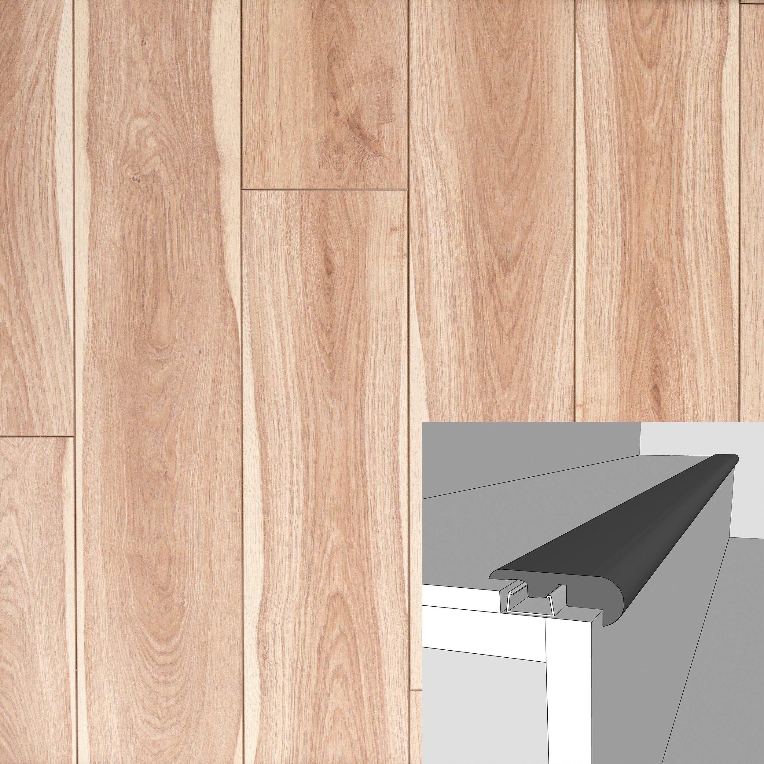 Spalted Sand Maple 94in. Laminate Overlapping Stair Nose