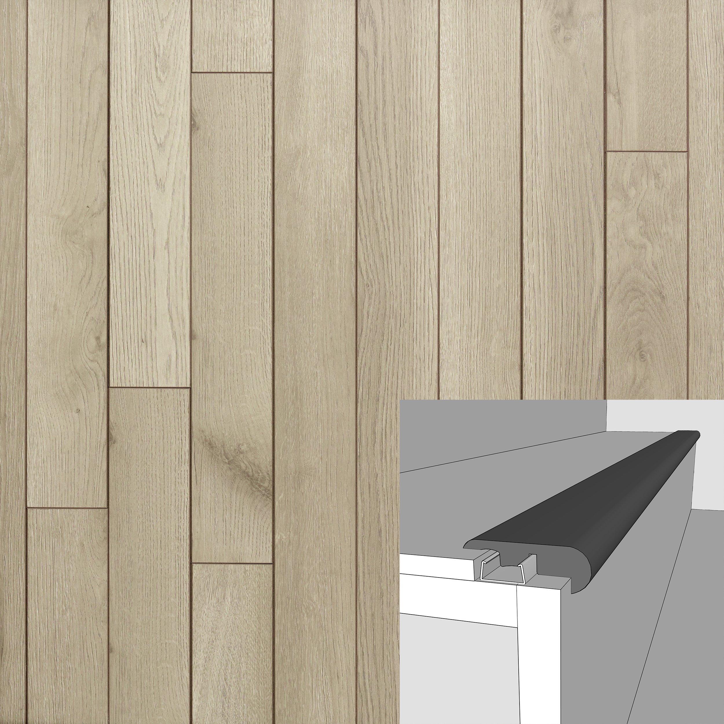 Brookview Fog 94in. Laminate Overlapping Stair Nose