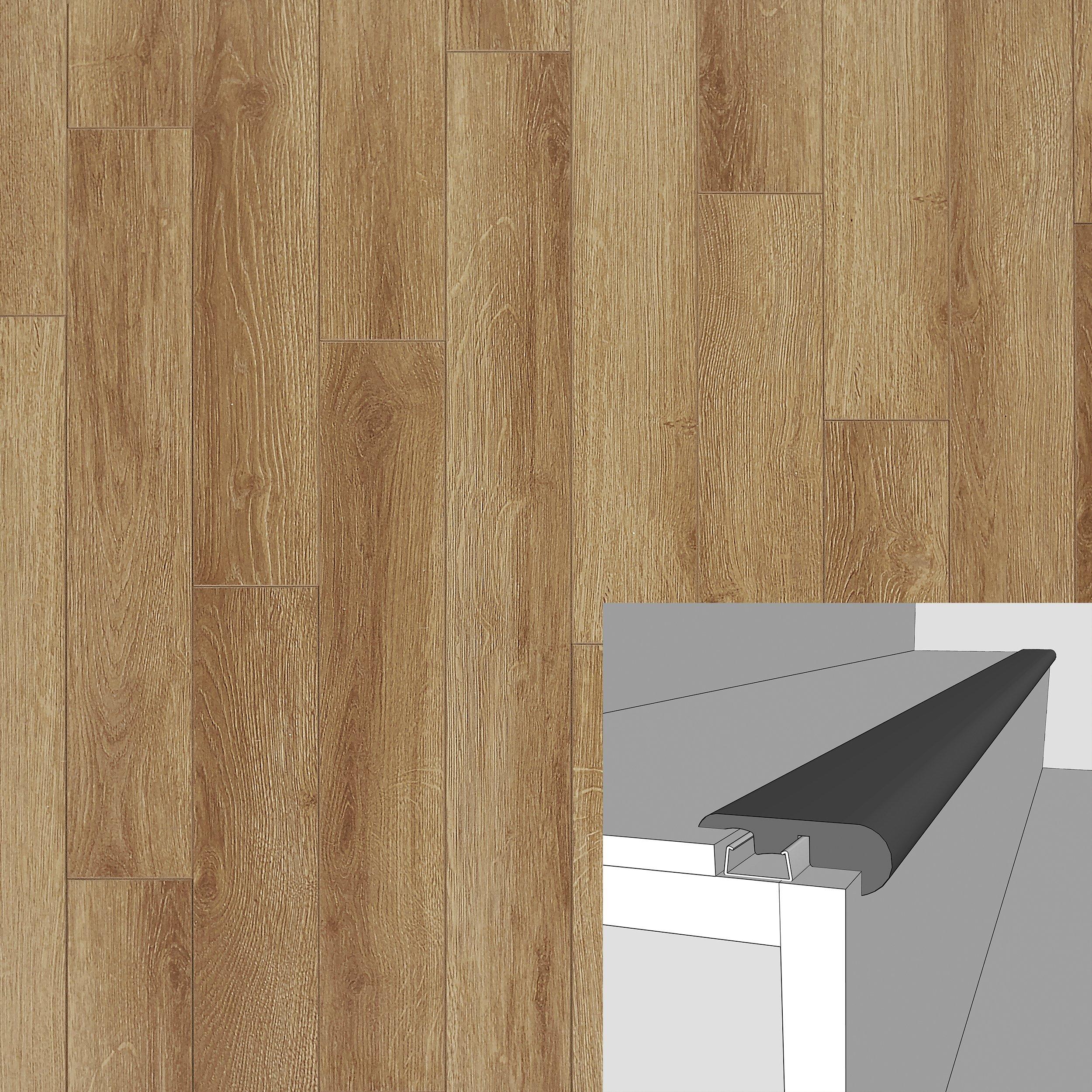 Brookview Sand 94in. Laminate Overlapping Stair Nose