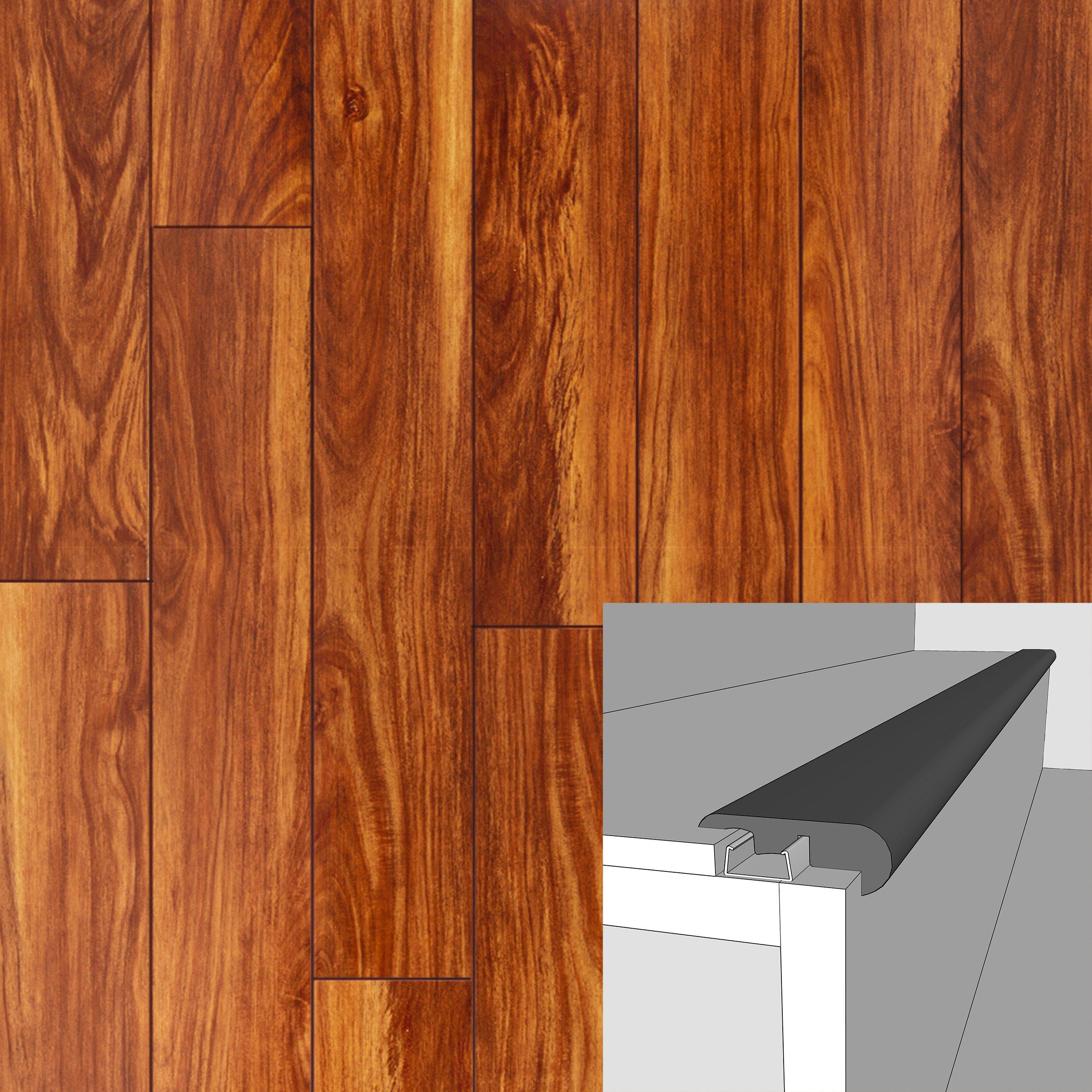 Ginger Oak High Gloss 94in. Laminate Overlapping Stair Nose