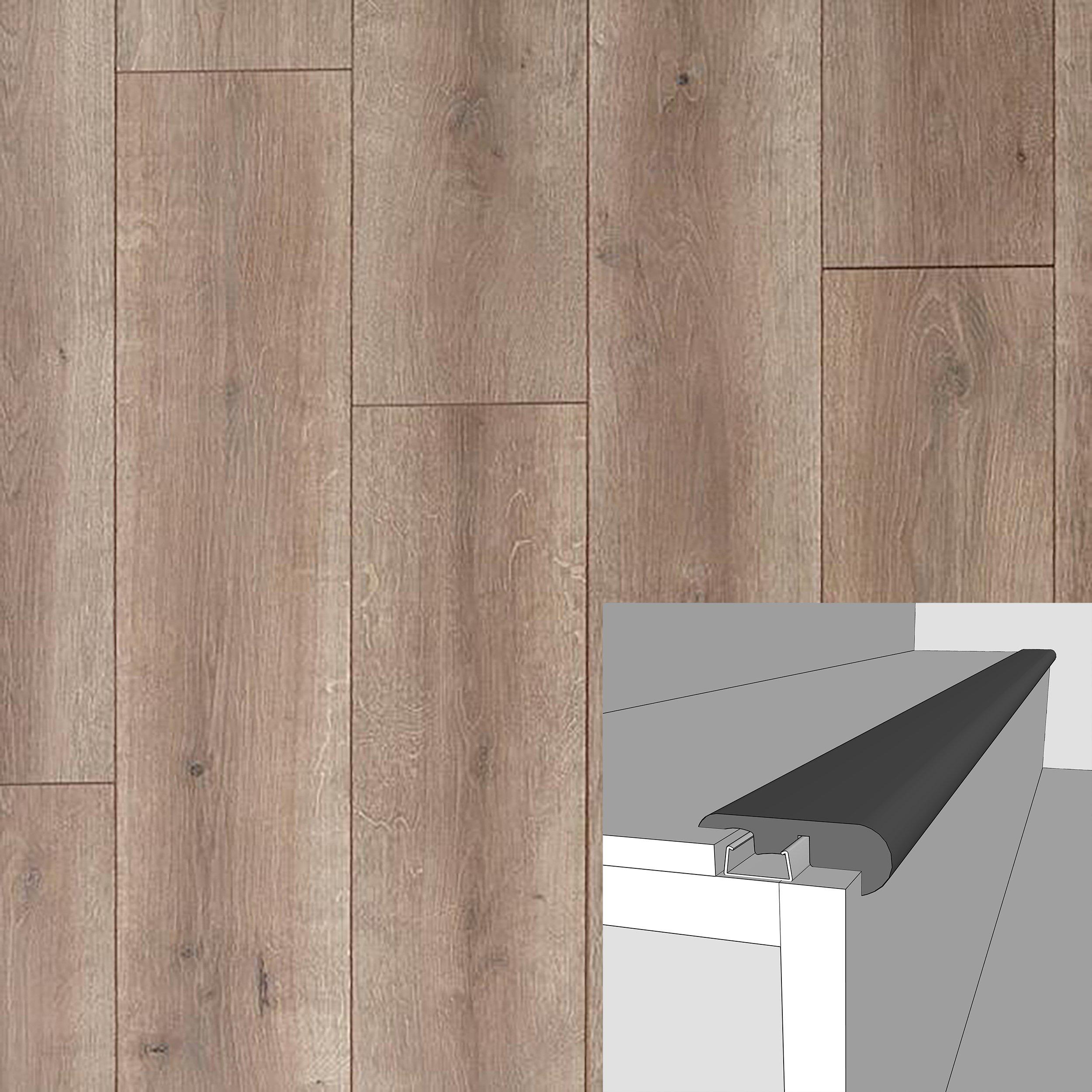 Baycrest Oak 94in. Laminate Overlapping Stair Nose