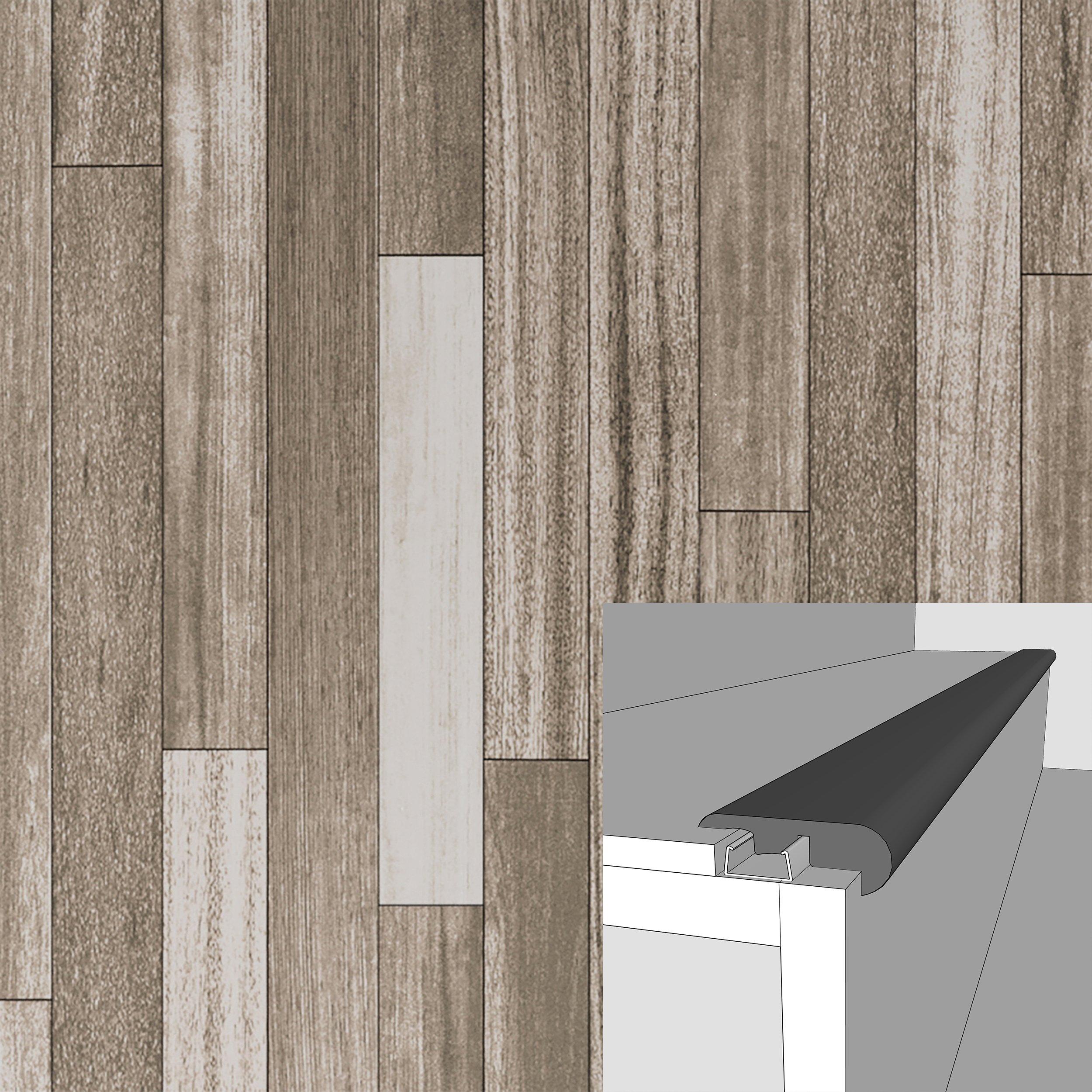 Mineral Grey Oak 94in. Laminate Overlapping Stair Nose