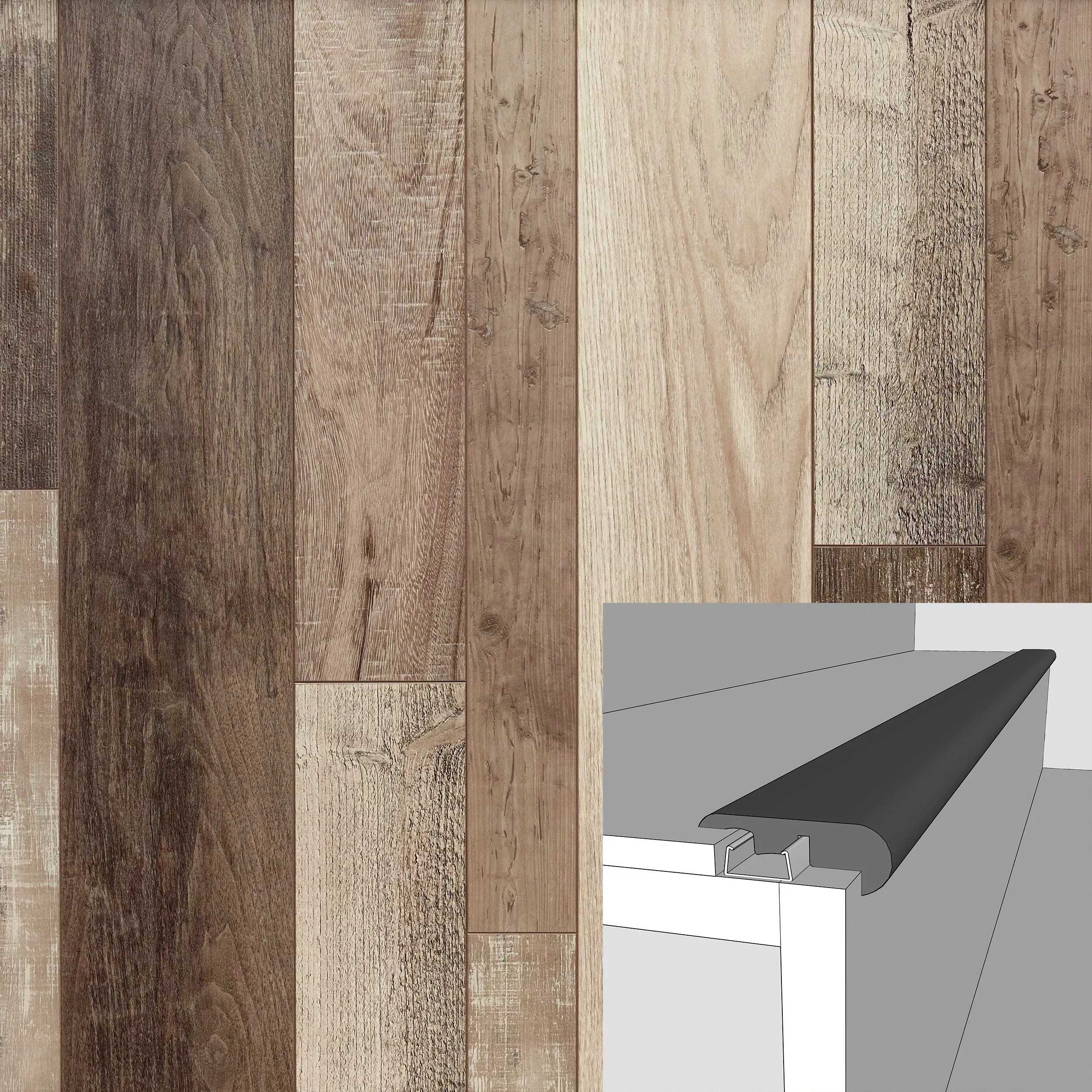 Mountain Vista 94in. Laminate Overlapping Stair Nose