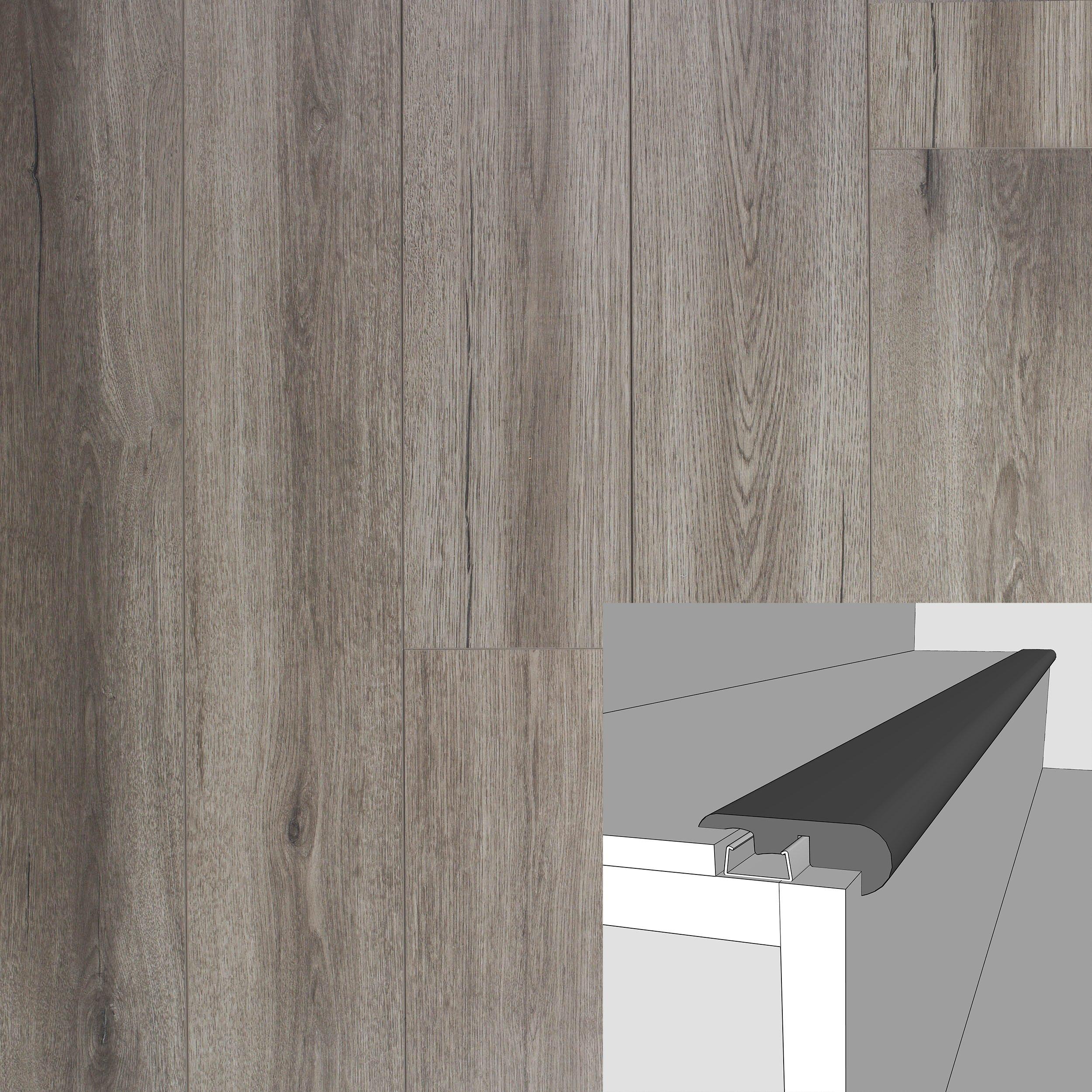 Heather Slate 94in. Laminate Overlapping Stair Nose