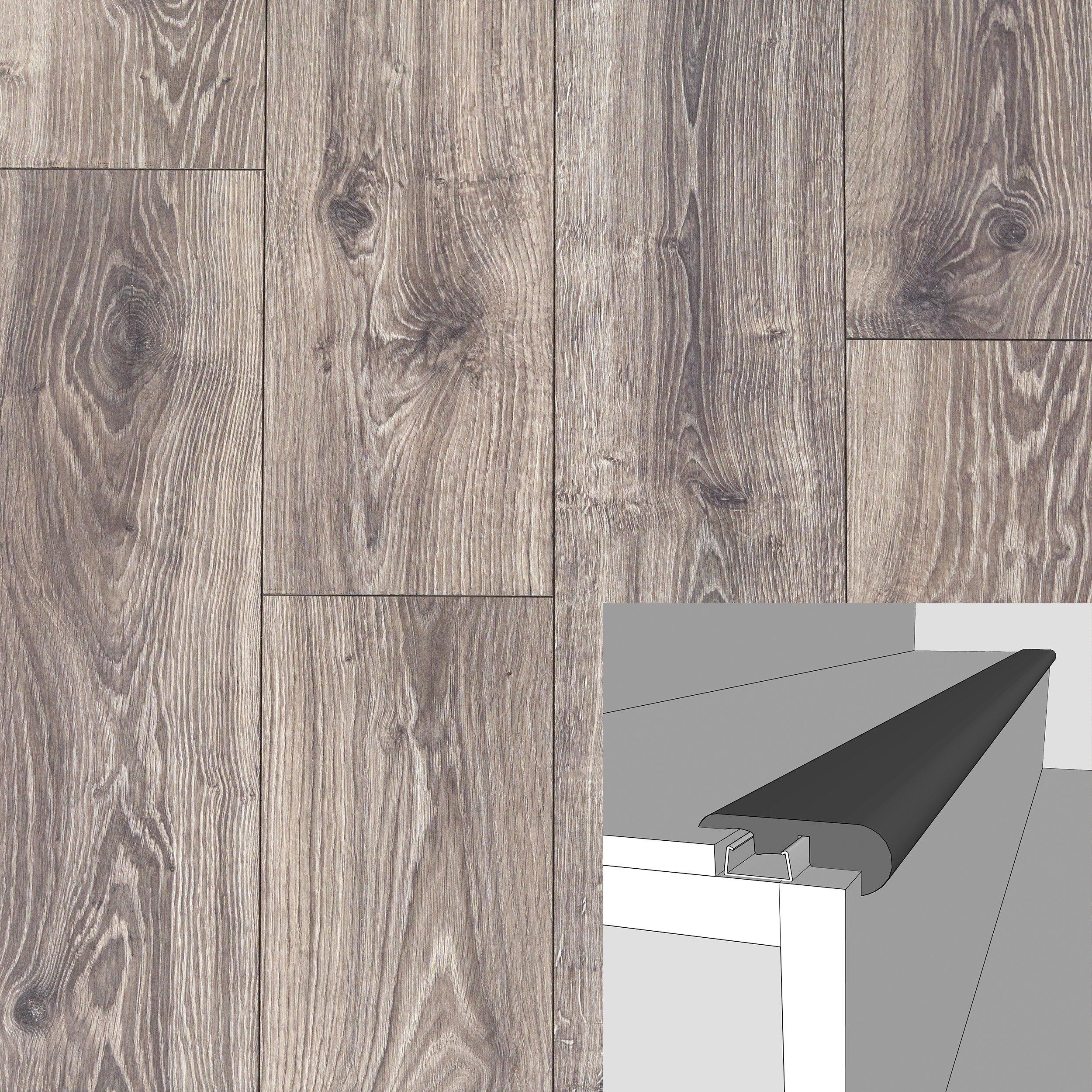 Cirrus Grey Oak 94in. Laminate Overlapping Stair Nose