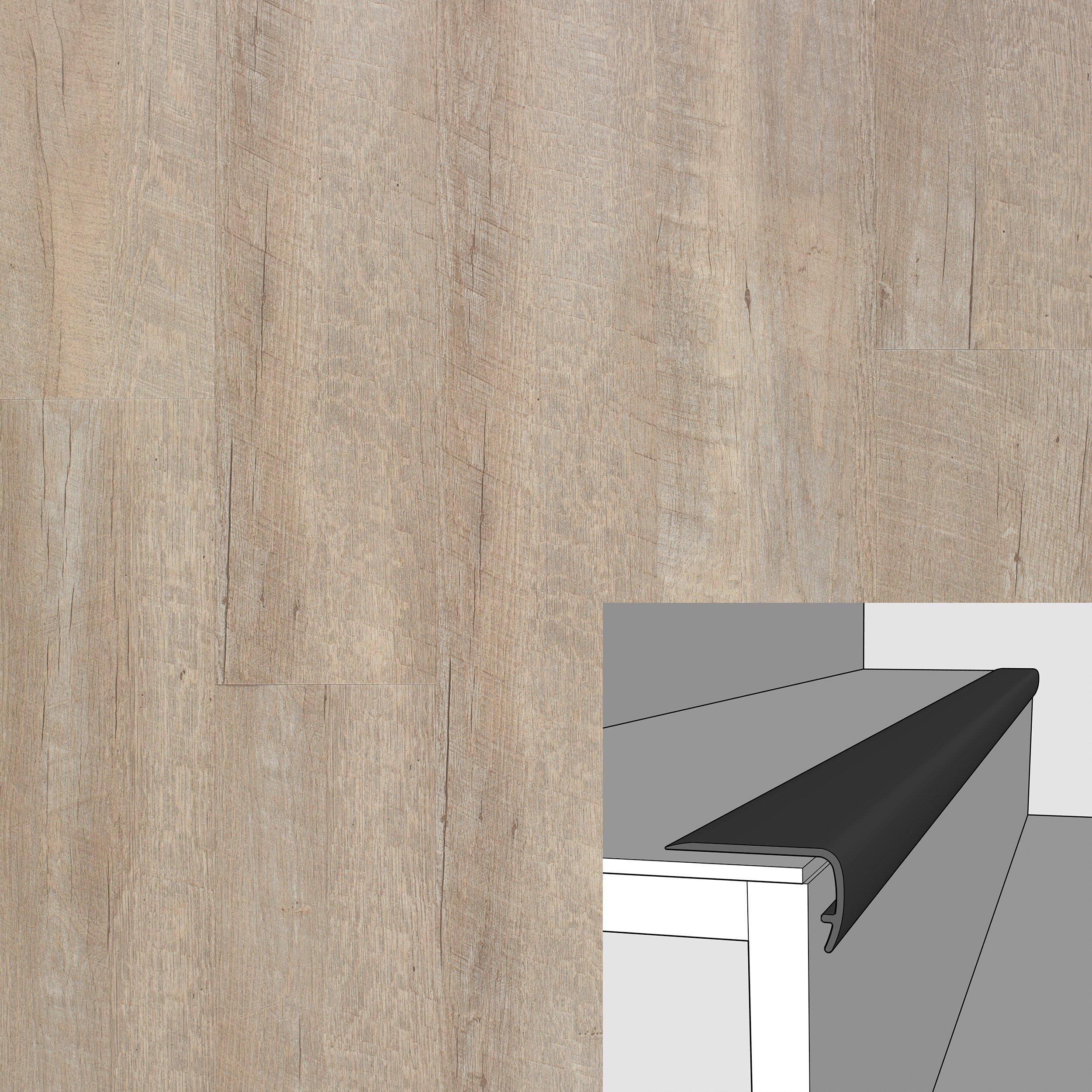 Lenox Estate Beige 94in. Vinyl Overlapping Stair Nose