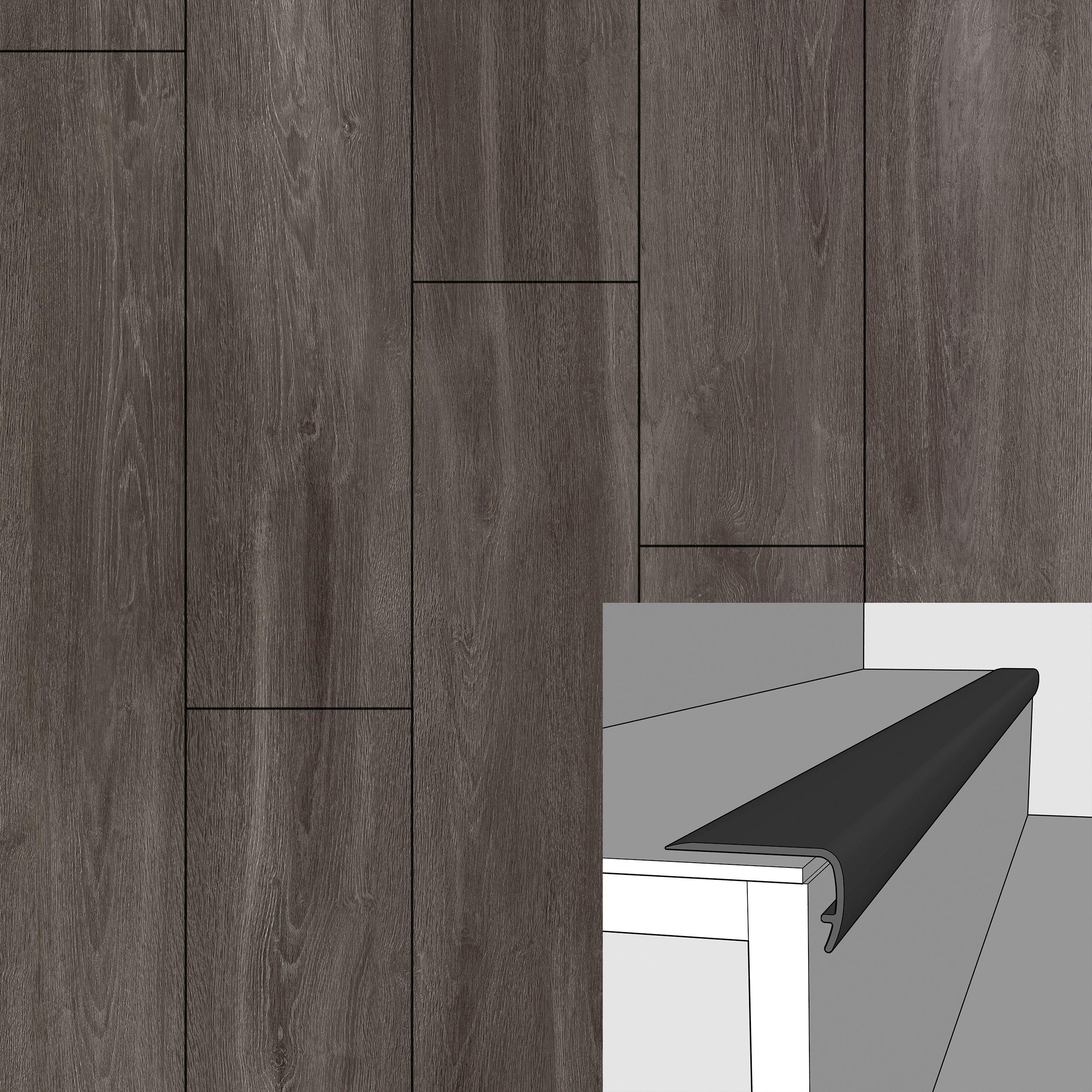 Titan Greige 94in. Vinyl Overlapping Stair Nose