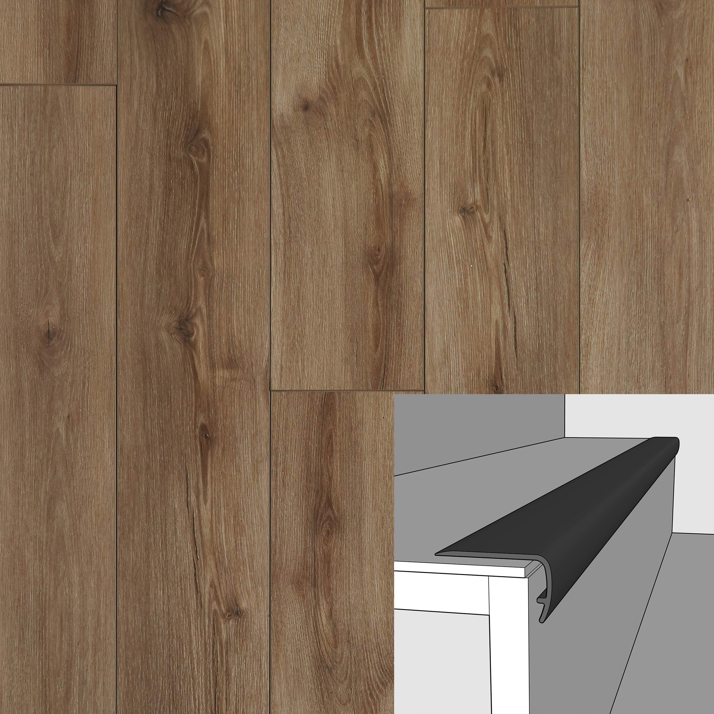 Woodsmoke 94in. Vinyl Overlapping Stair Nose