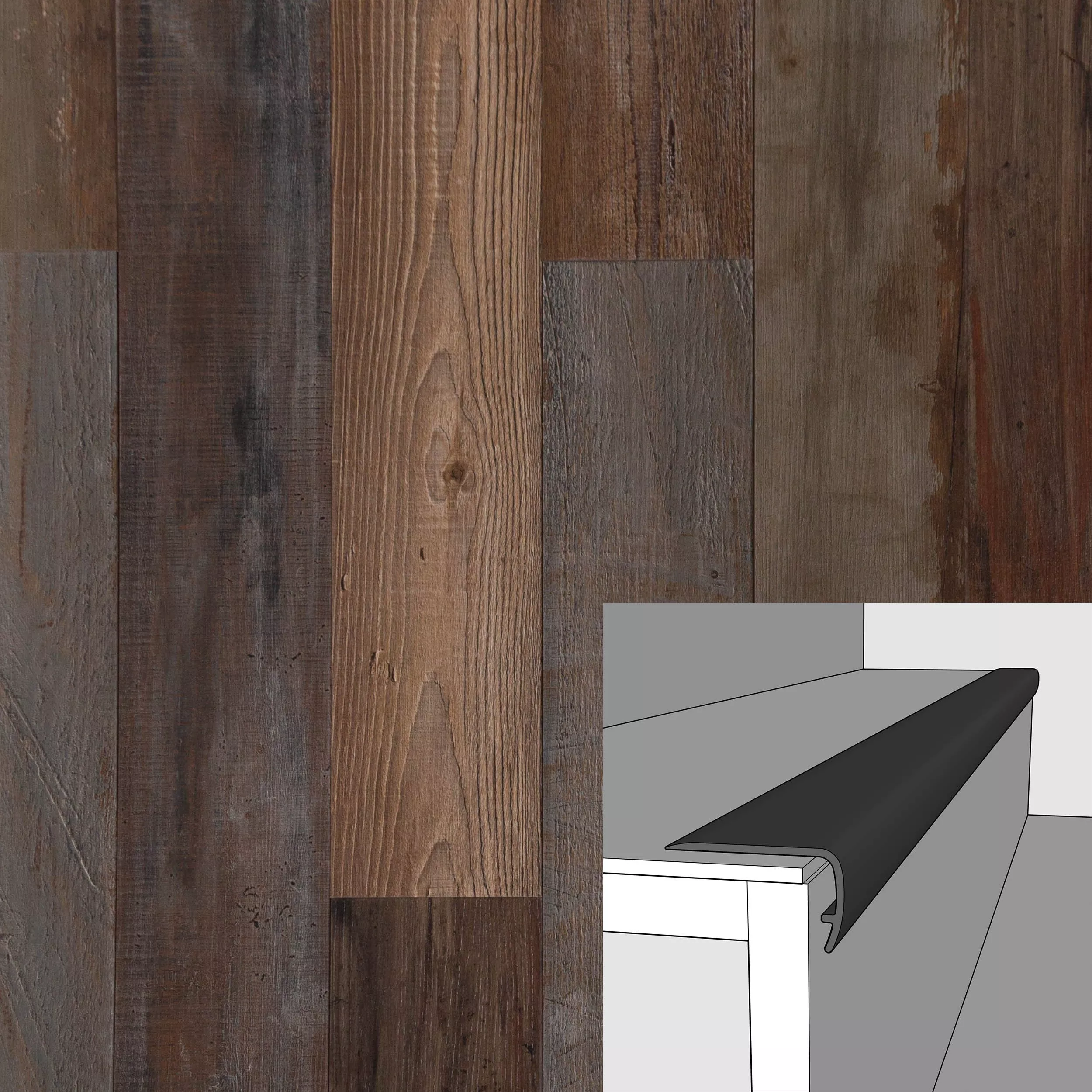 River Mill 94in. Vinyl Overlapping Stair Nose